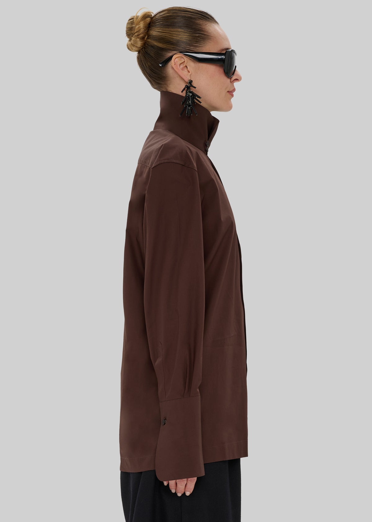TheLatest Edith Poplin Shirt - Brown