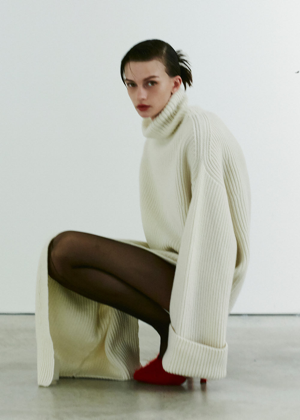 TheLatest Edith Long Knitwear - Off White
