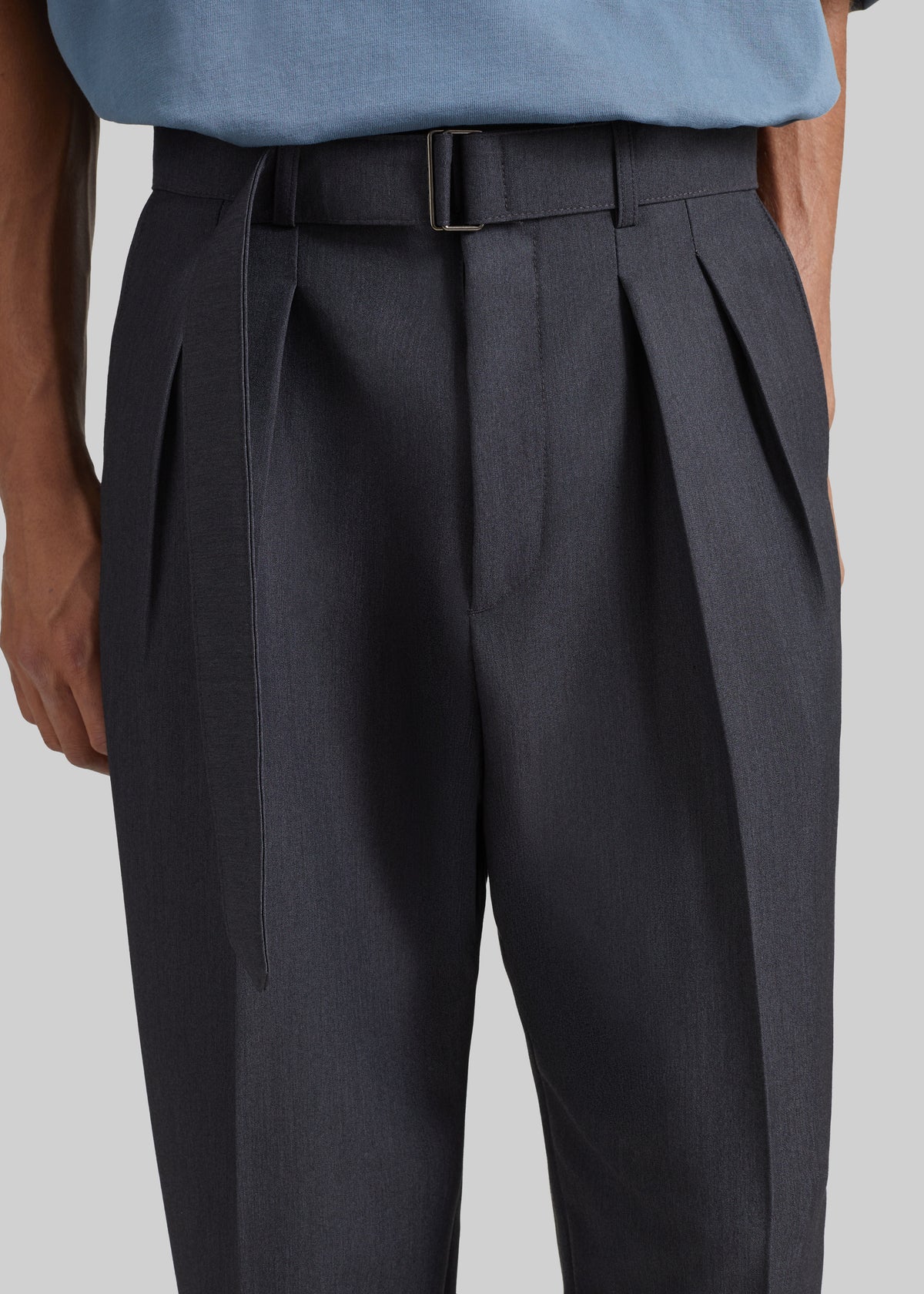 Theury Belted Trousers - Charcoal