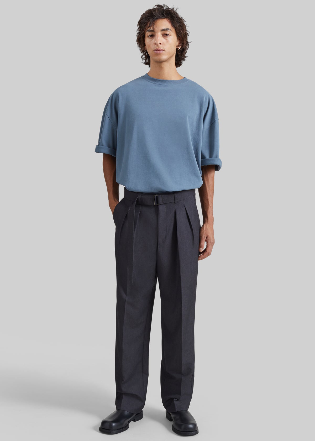 Theury Belted Trousers - Charcoal