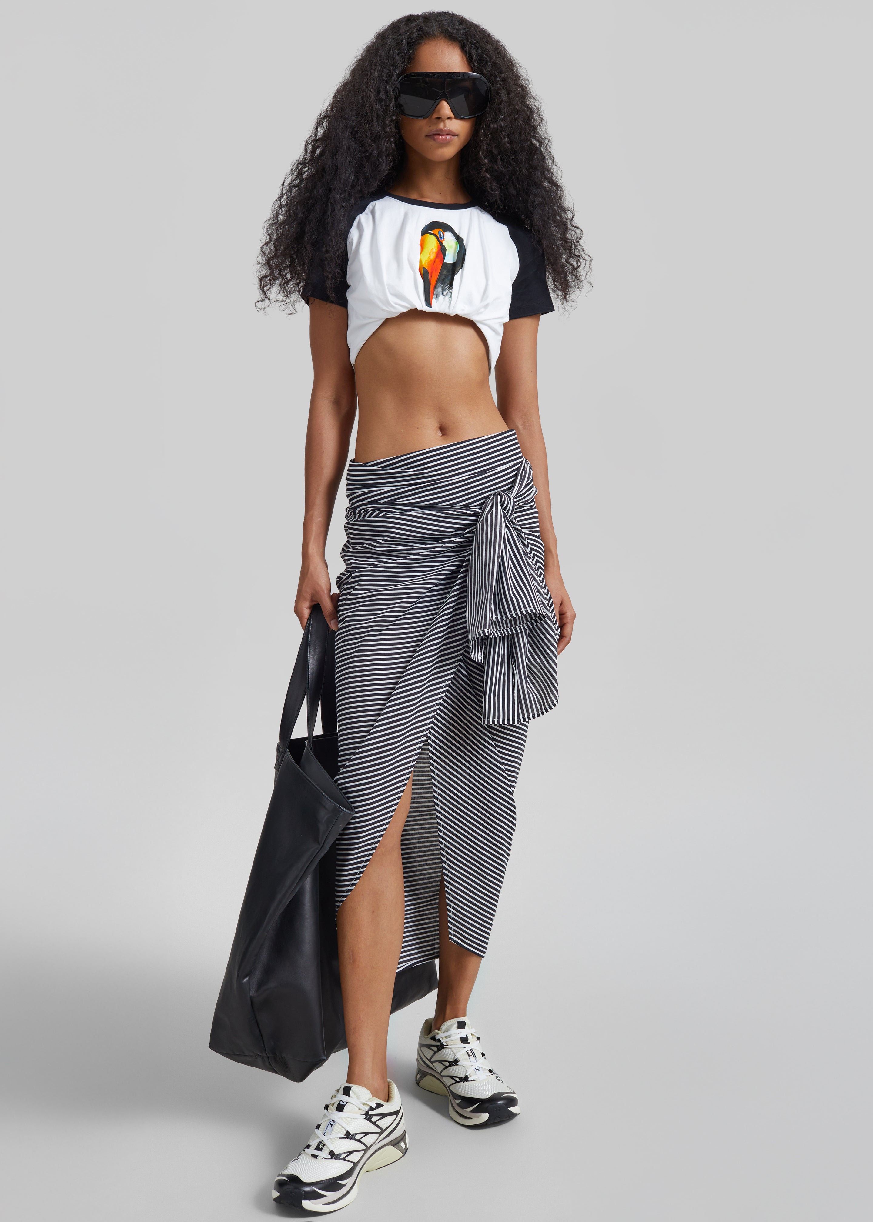 Thira Wrap Skirt - Black/White Stripe – The Frankie Shop