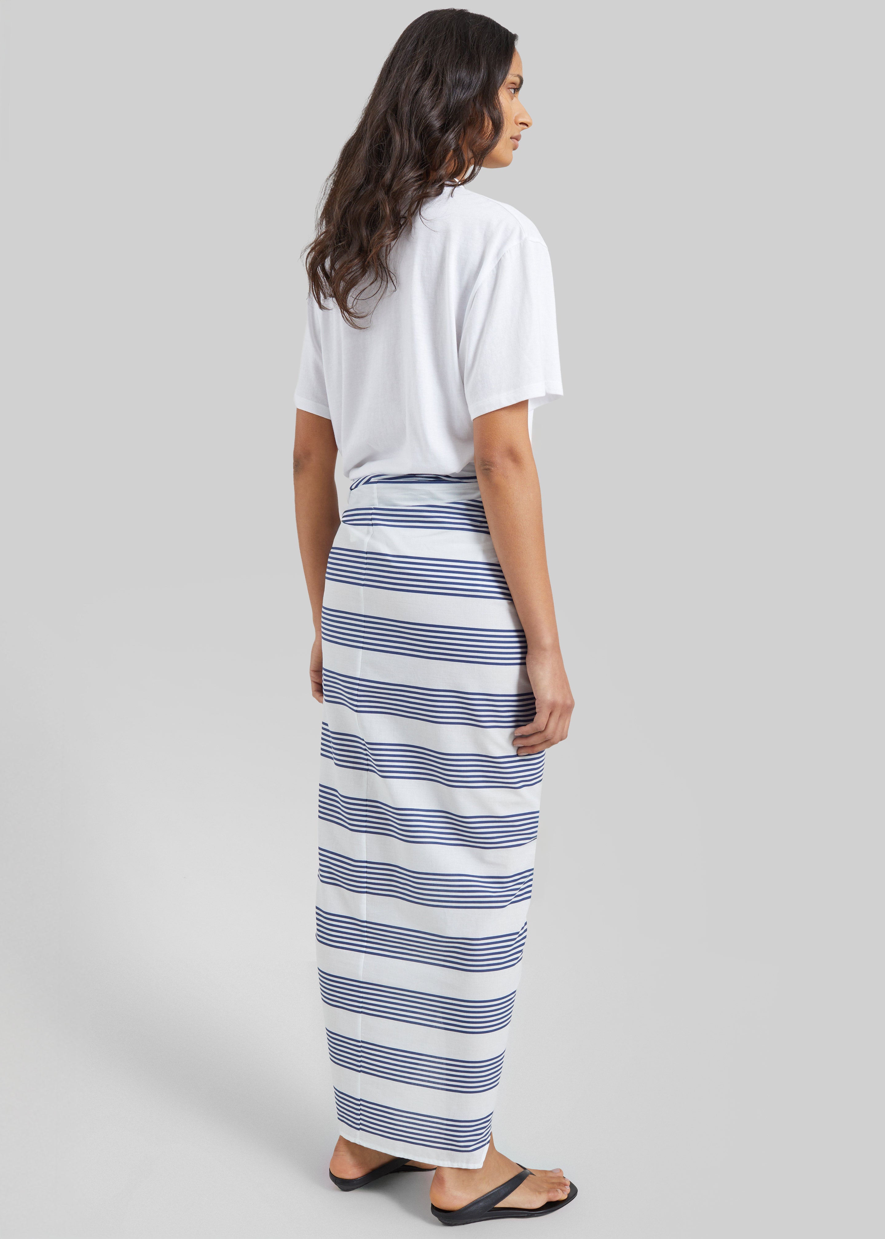 Thira Wrap Skirt - Navy/White Stripe - 7