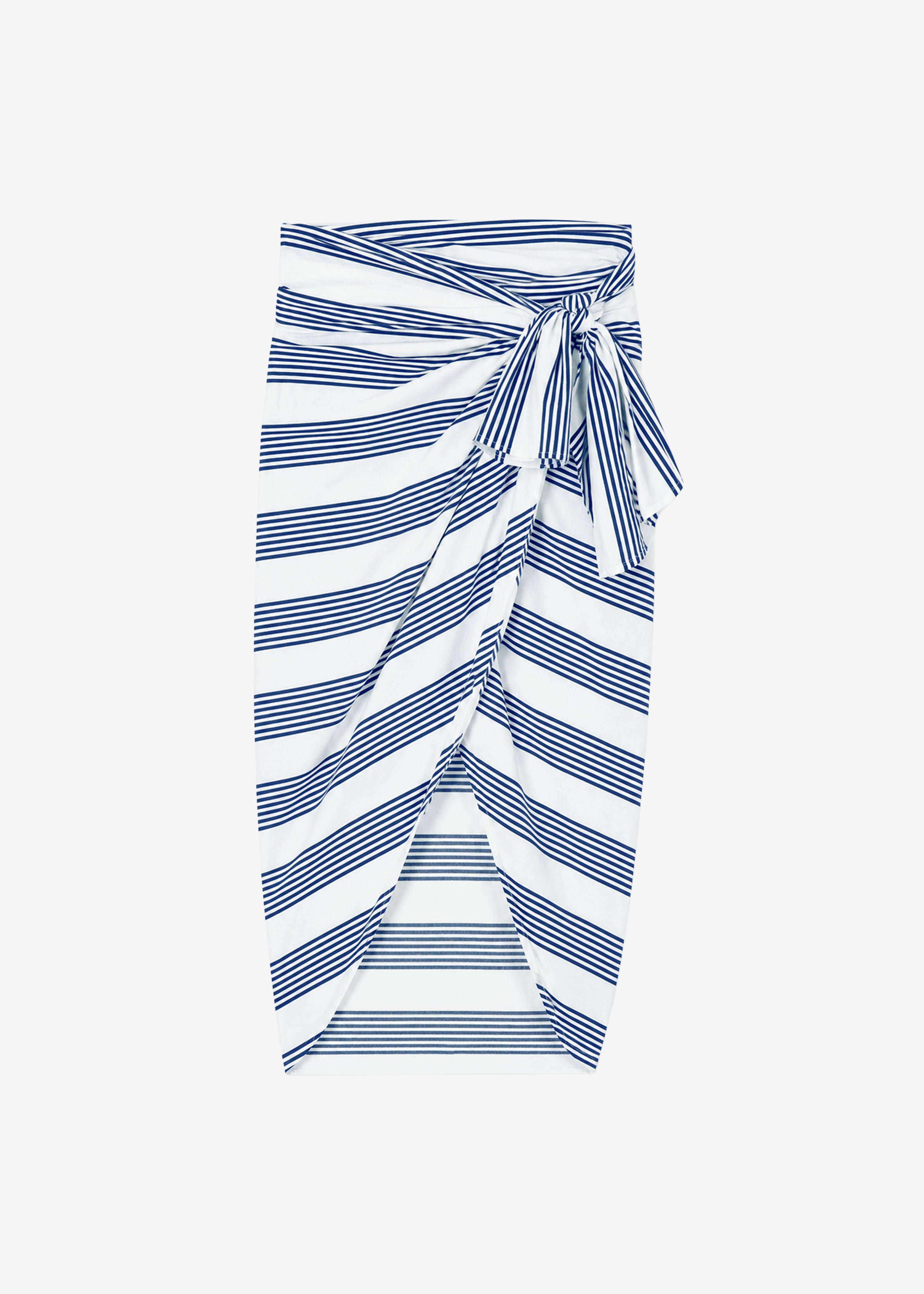 Thira Wrap Skirt - Navy/White Stripe - 8