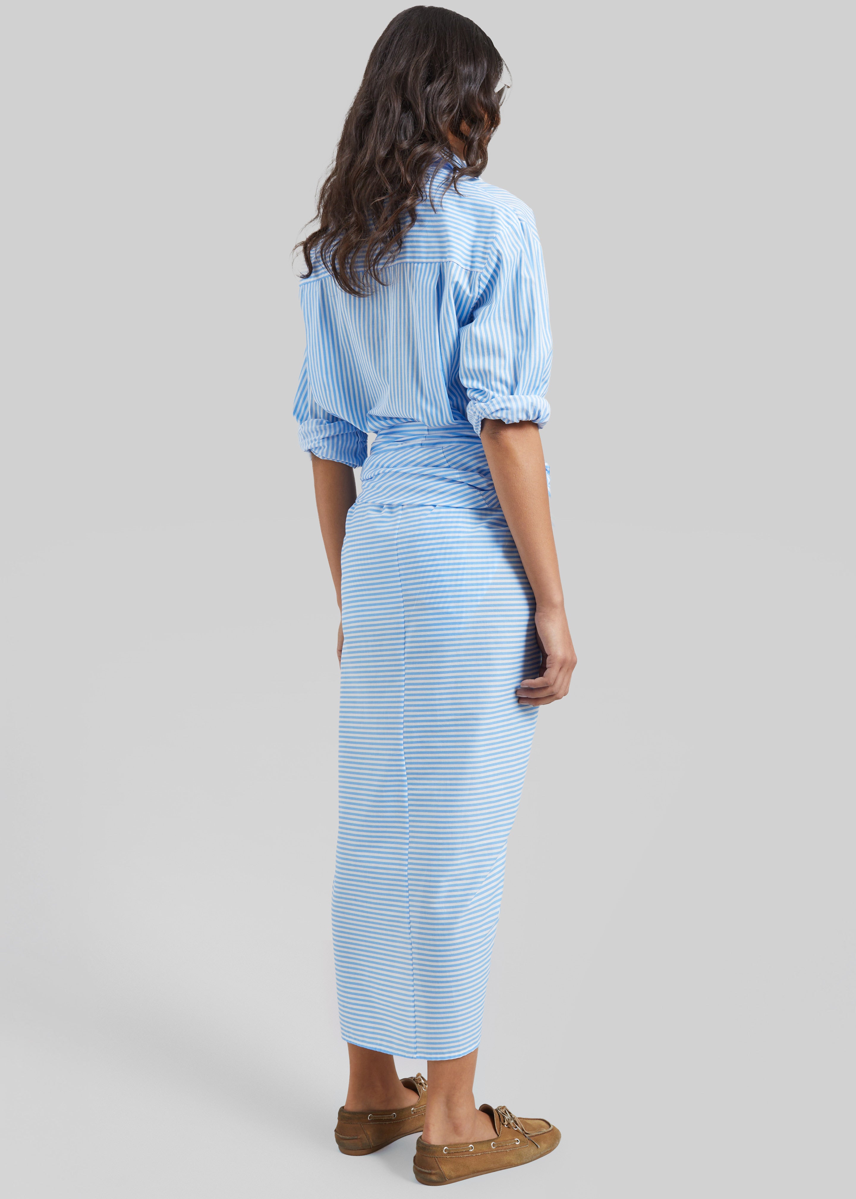 Thira Wrap Skirt - White/Light Blue - 6