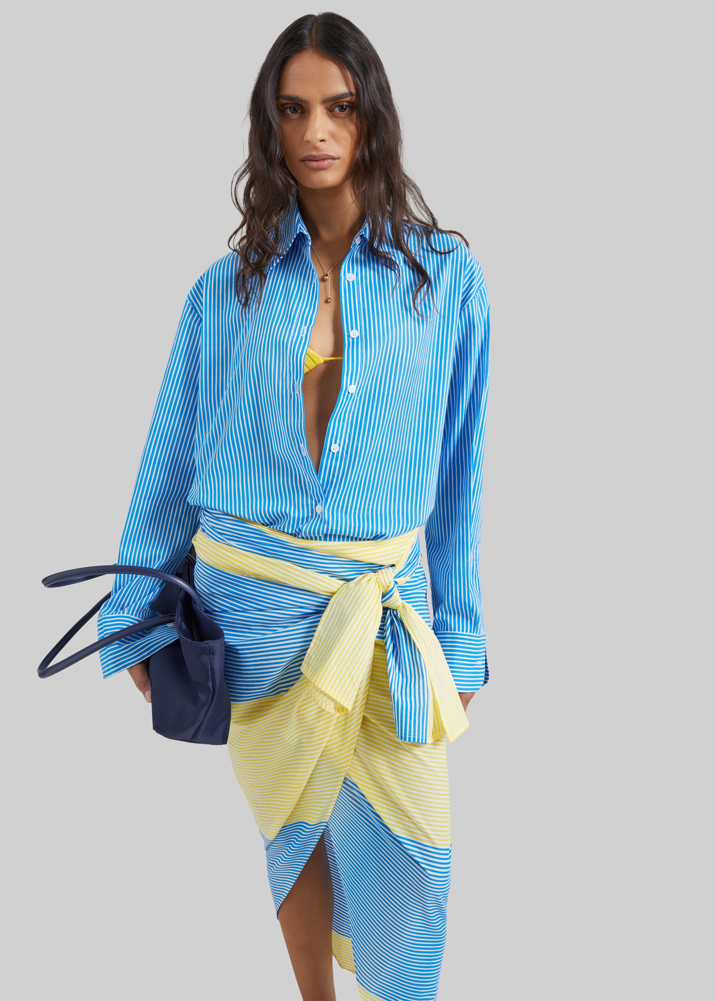Thira Wrap Skirt - Yellow Stripe - 3