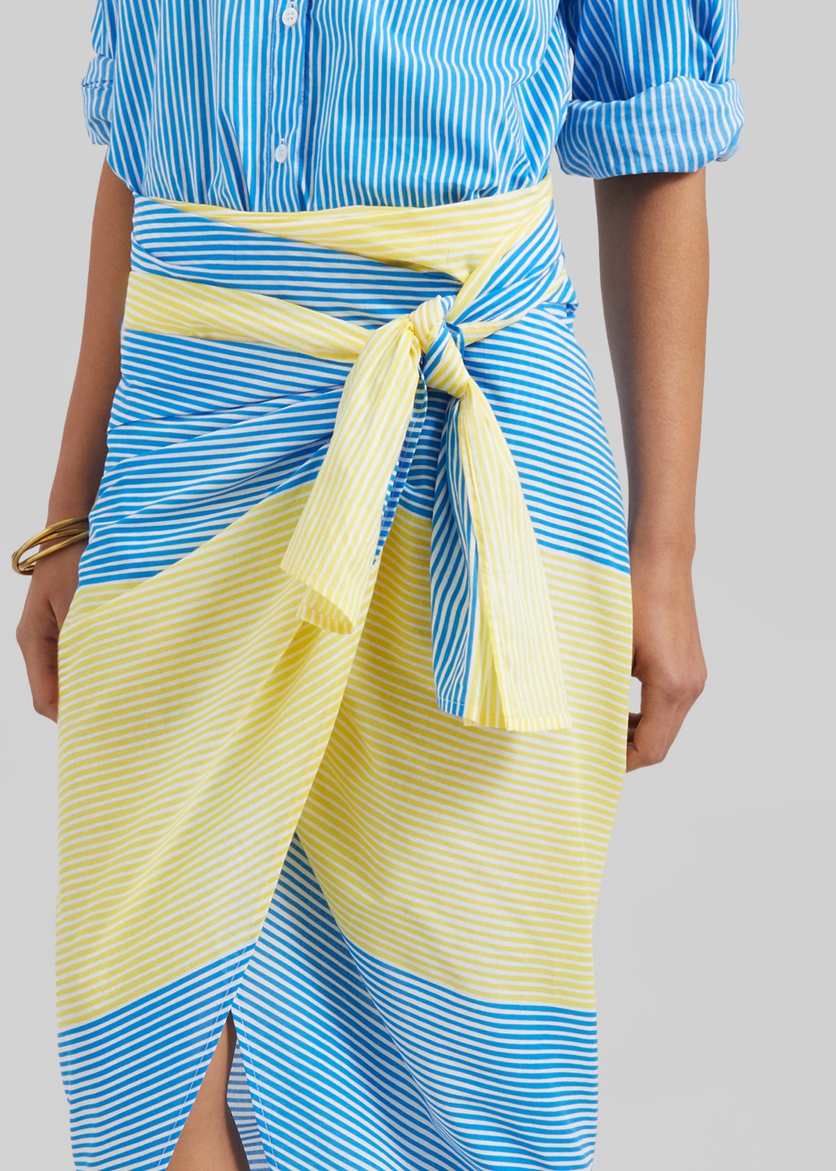 Thira Wrap Skirt - Yellow Stripe - 4