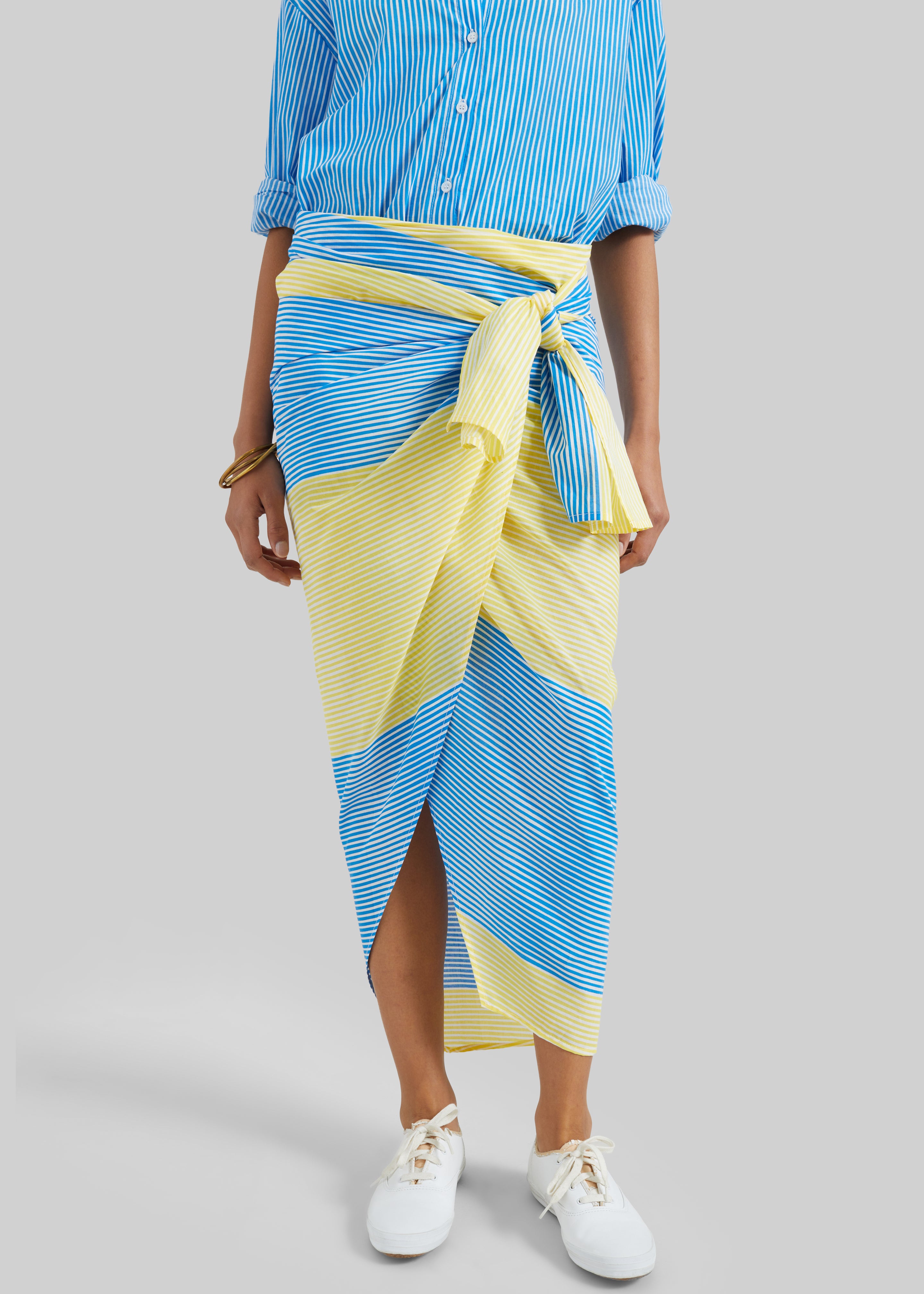 Thira Wrap Skirt - Yellow Stripe - 6