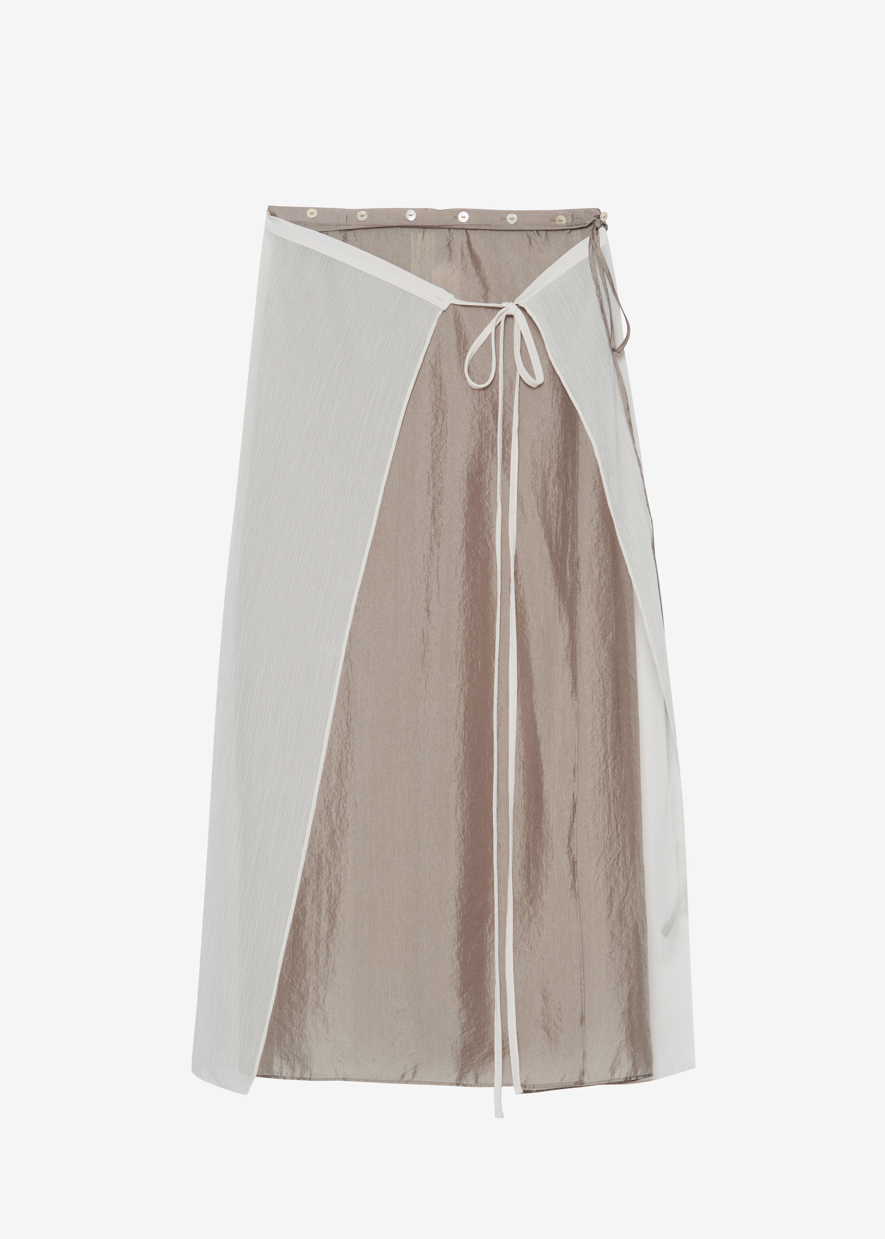Tia Sheer Layered Skirt - Beige - 10