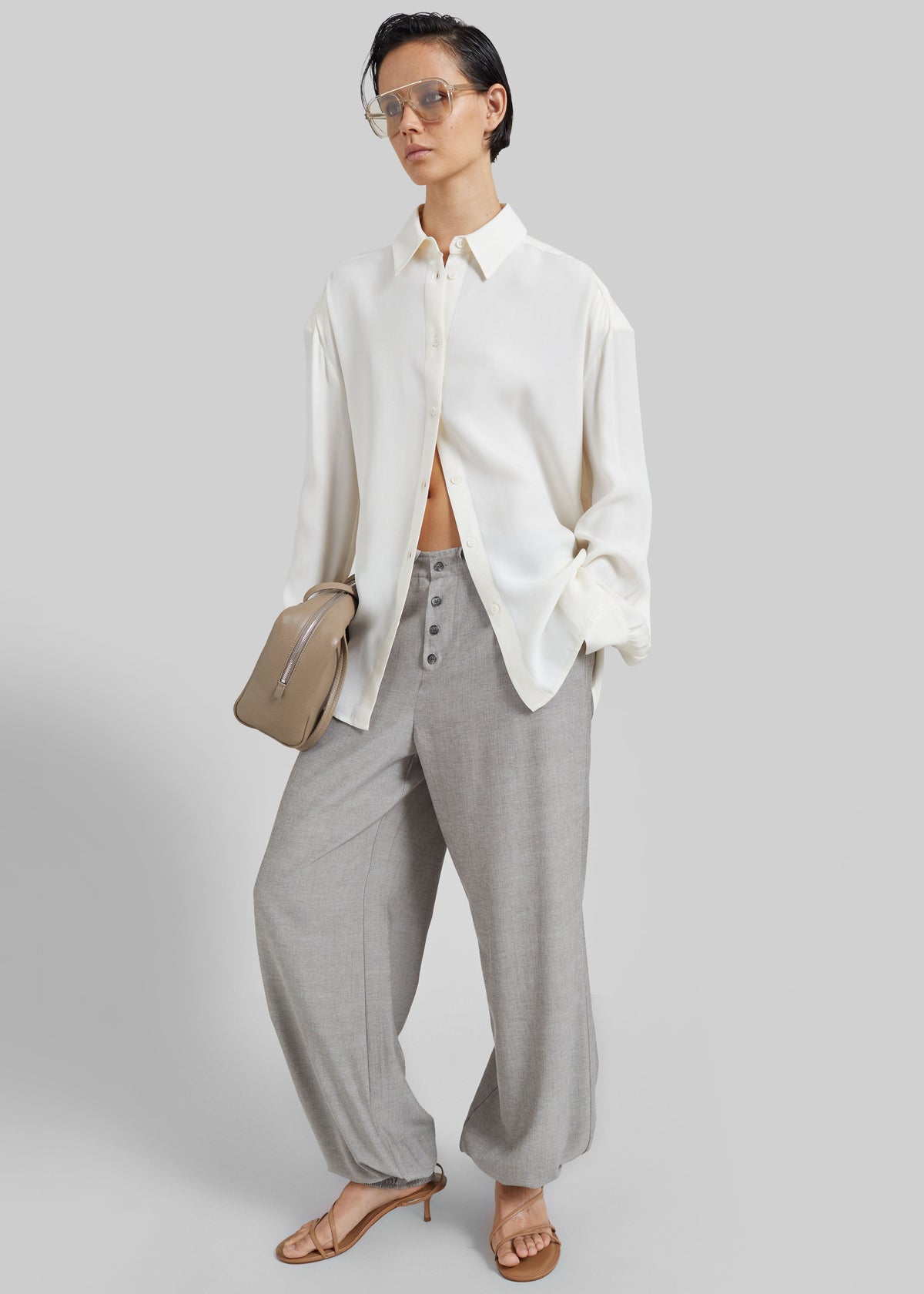 Vimont Balloon Pants - Taupe Melange - 5
