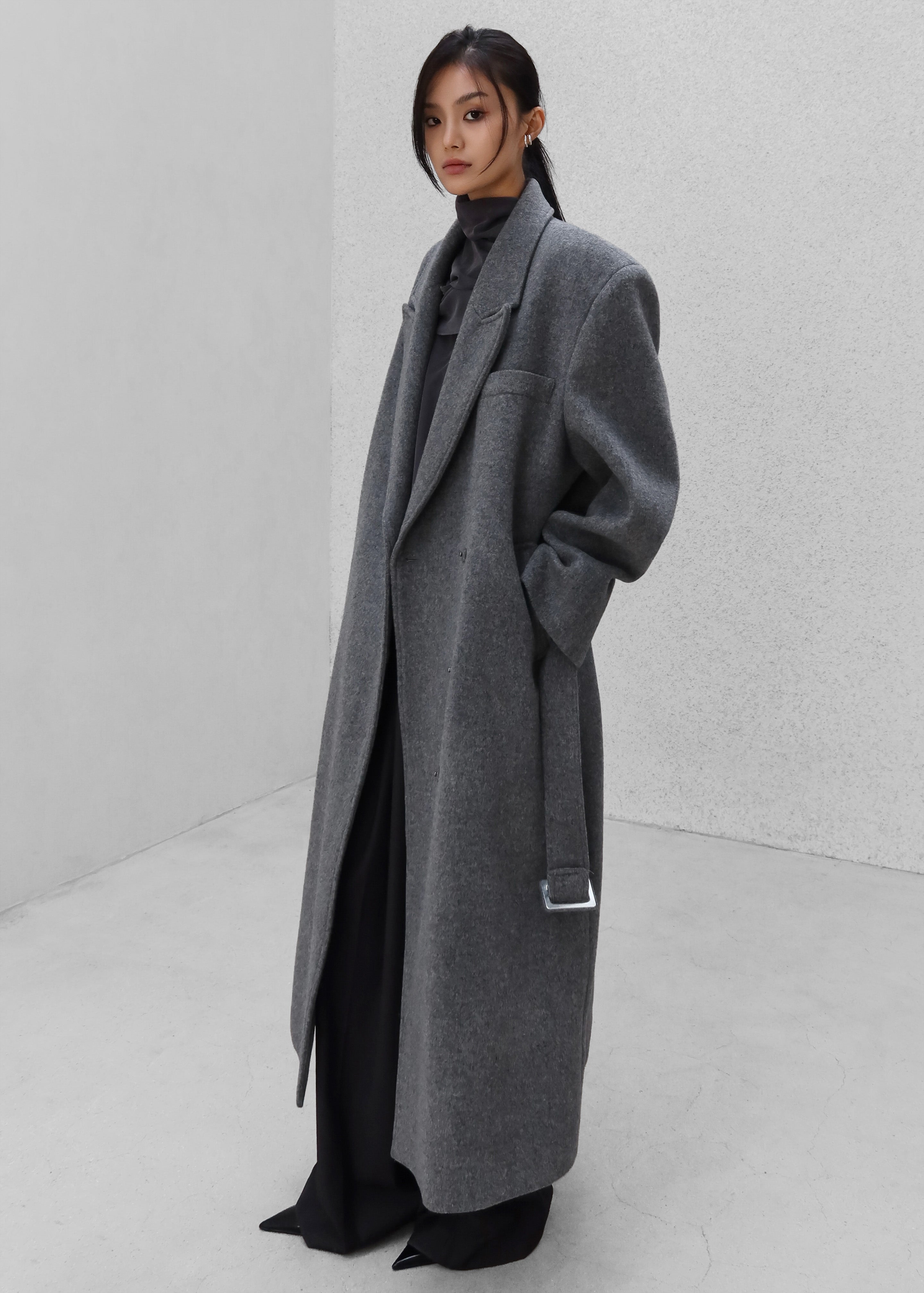 Ticino Wool Coat - Grey – The Frankie Shop