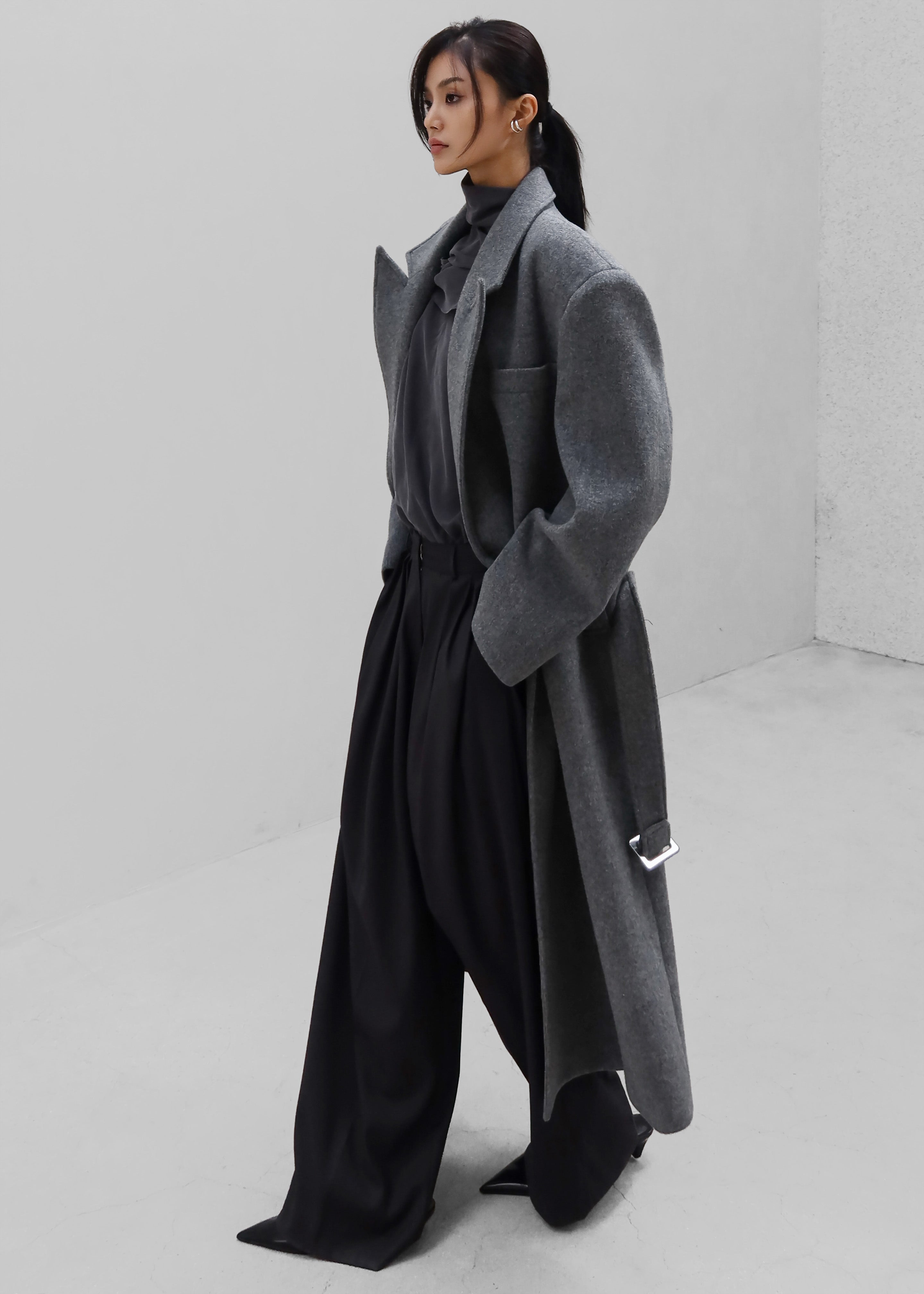 Ticino Wool Coat - Grey – The Frankie Shop