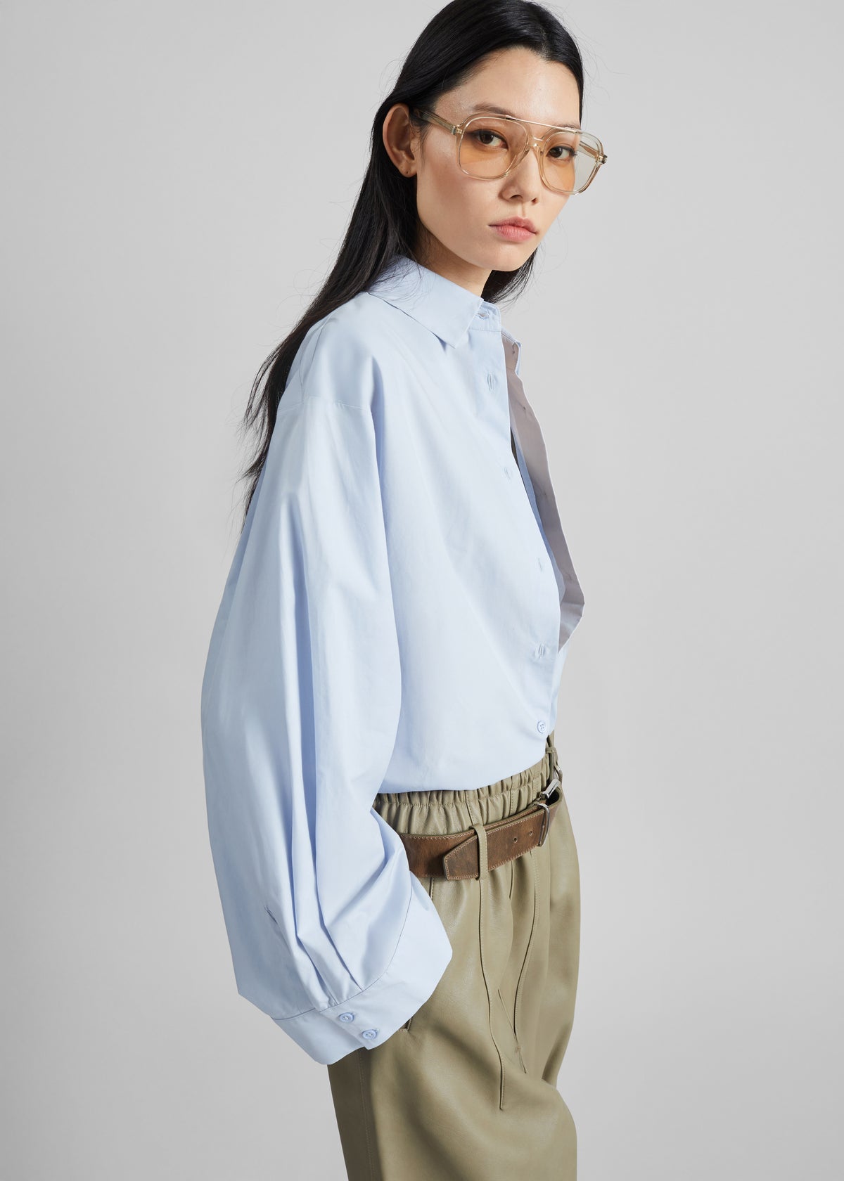 Tila Wide Sleeve Shirt - Light Blue - 3