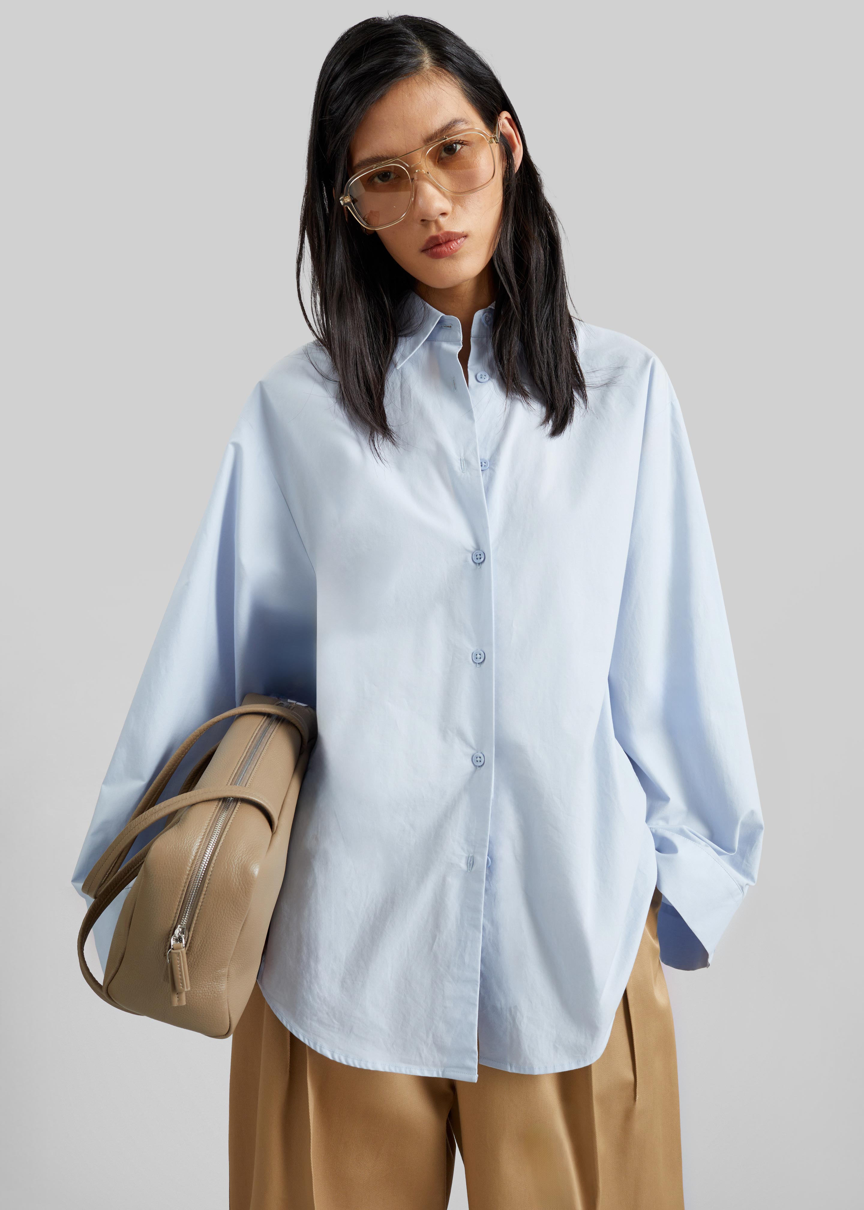Tila Wide Sleeve Shirt - Light Blue - 1