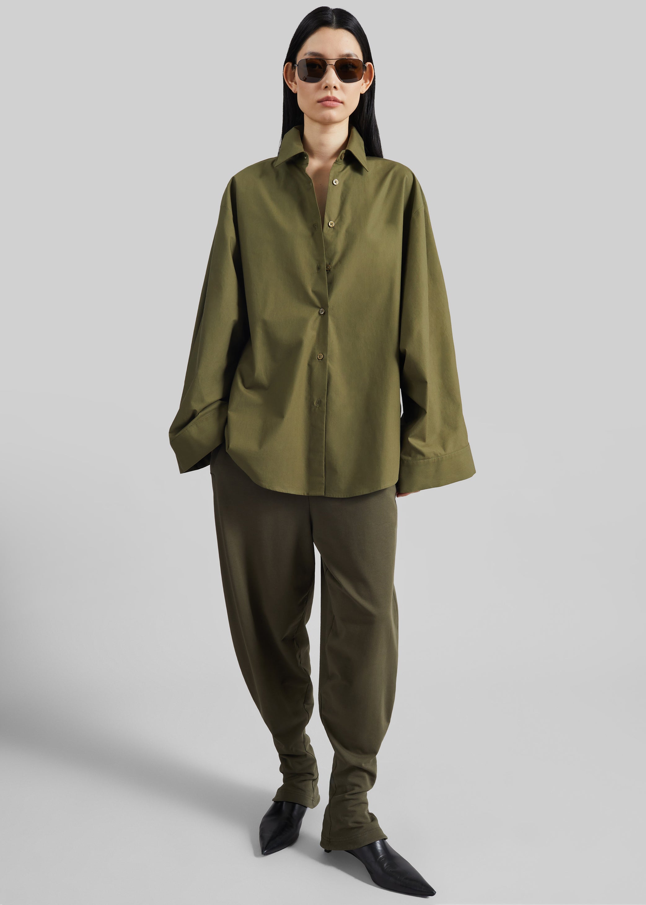 Shop the look image for Tila Wide Sleeve Shirt - Olive