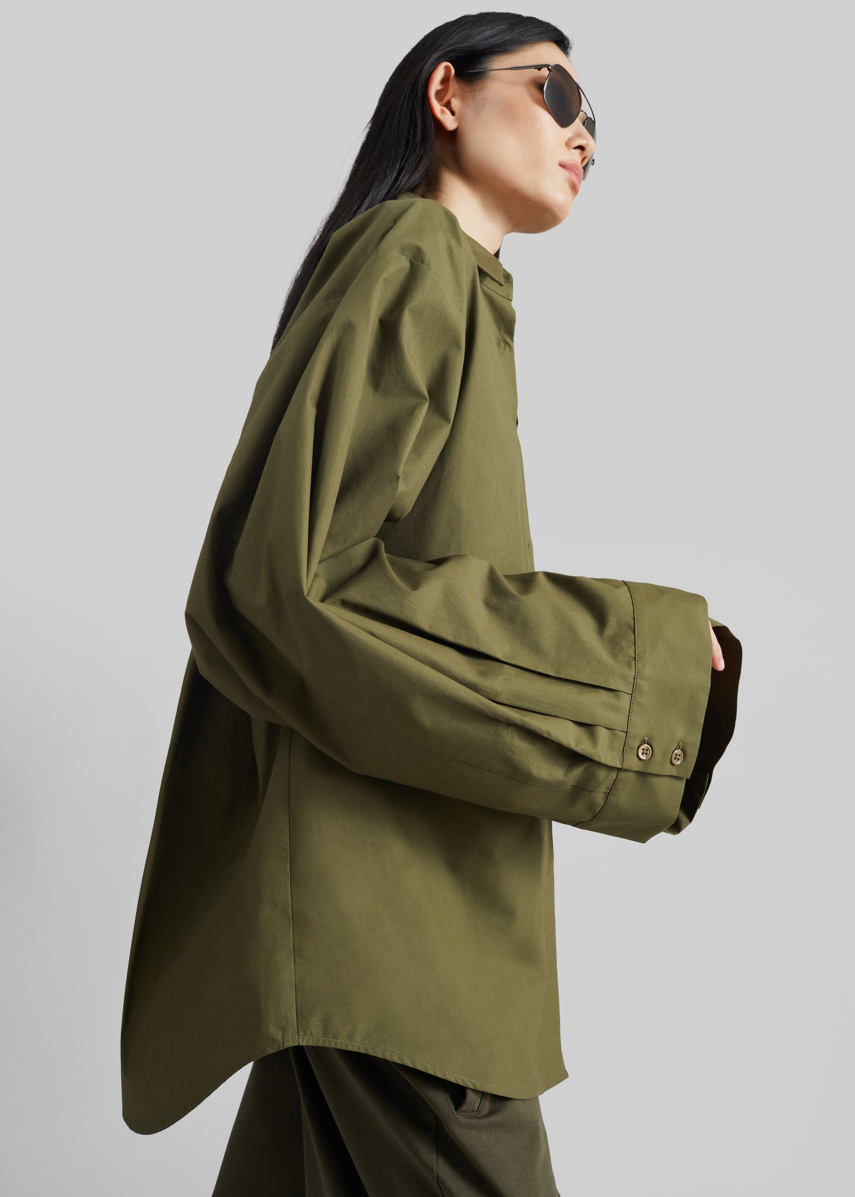 Tila Wide Sleeve Shirt - Olive - 3