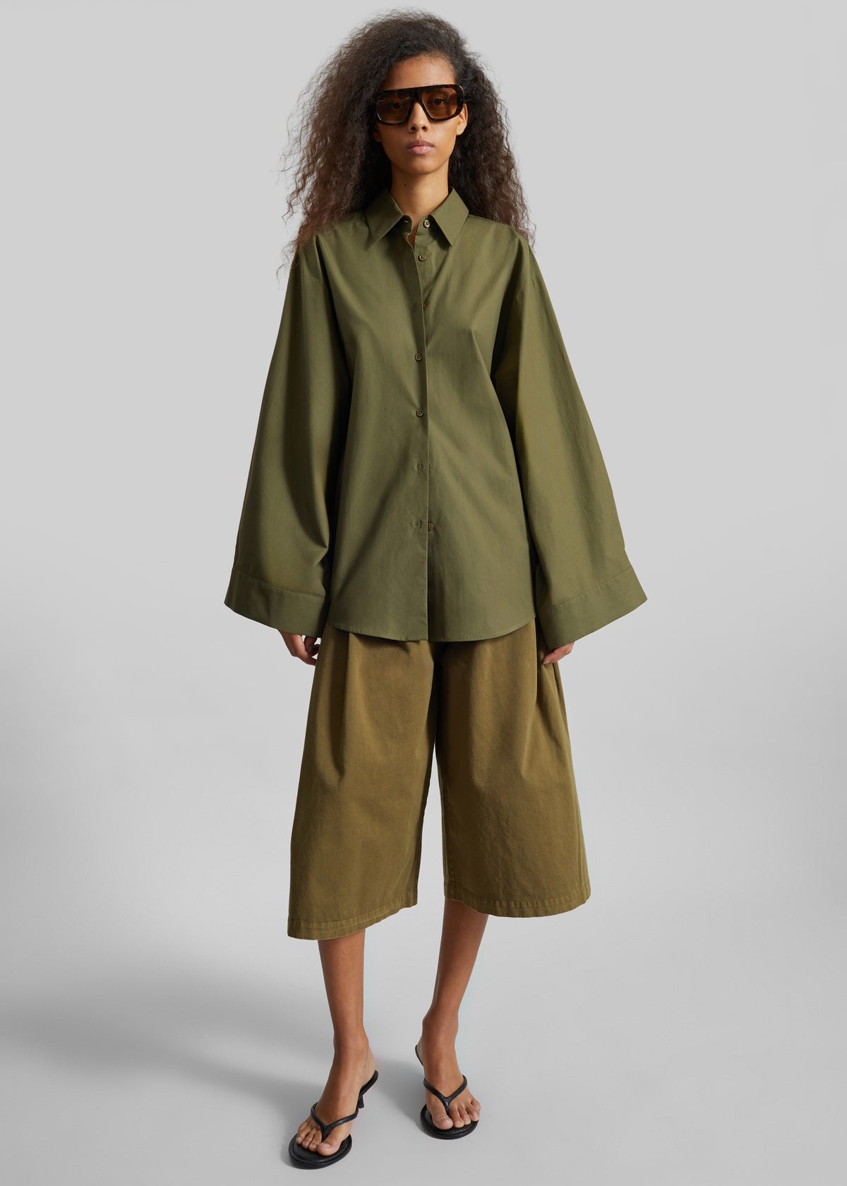 Tila Wide Sleeve Shirt - Olive - 4