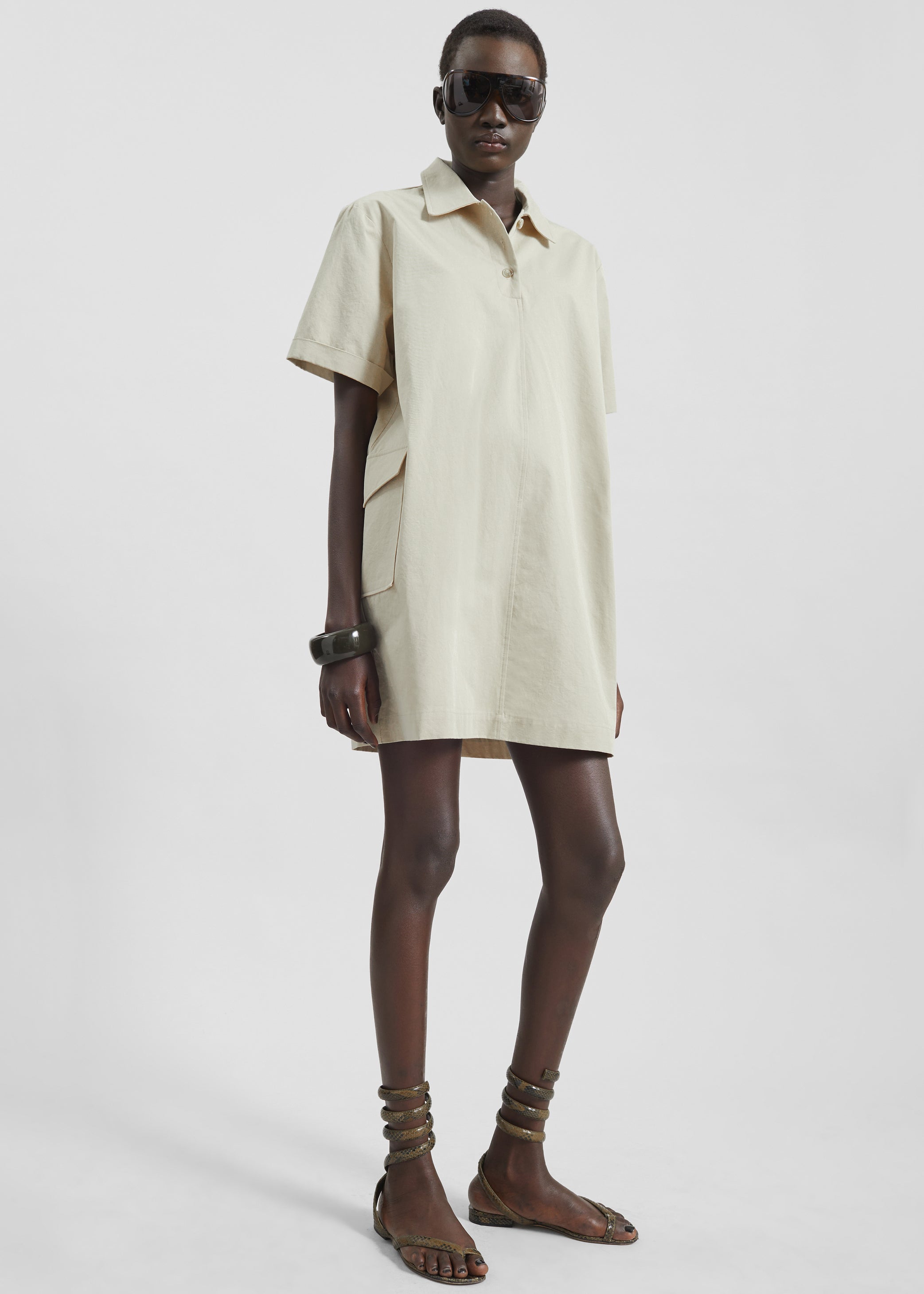 Shop the look image for Tilba Polo Mini Dress - Beige