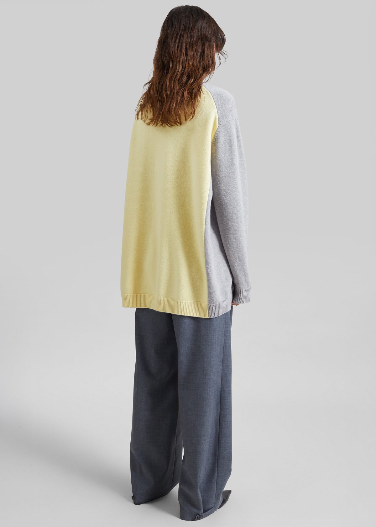 Tilda Bicolor Turtleneck Sweater Dress - Light Grey
