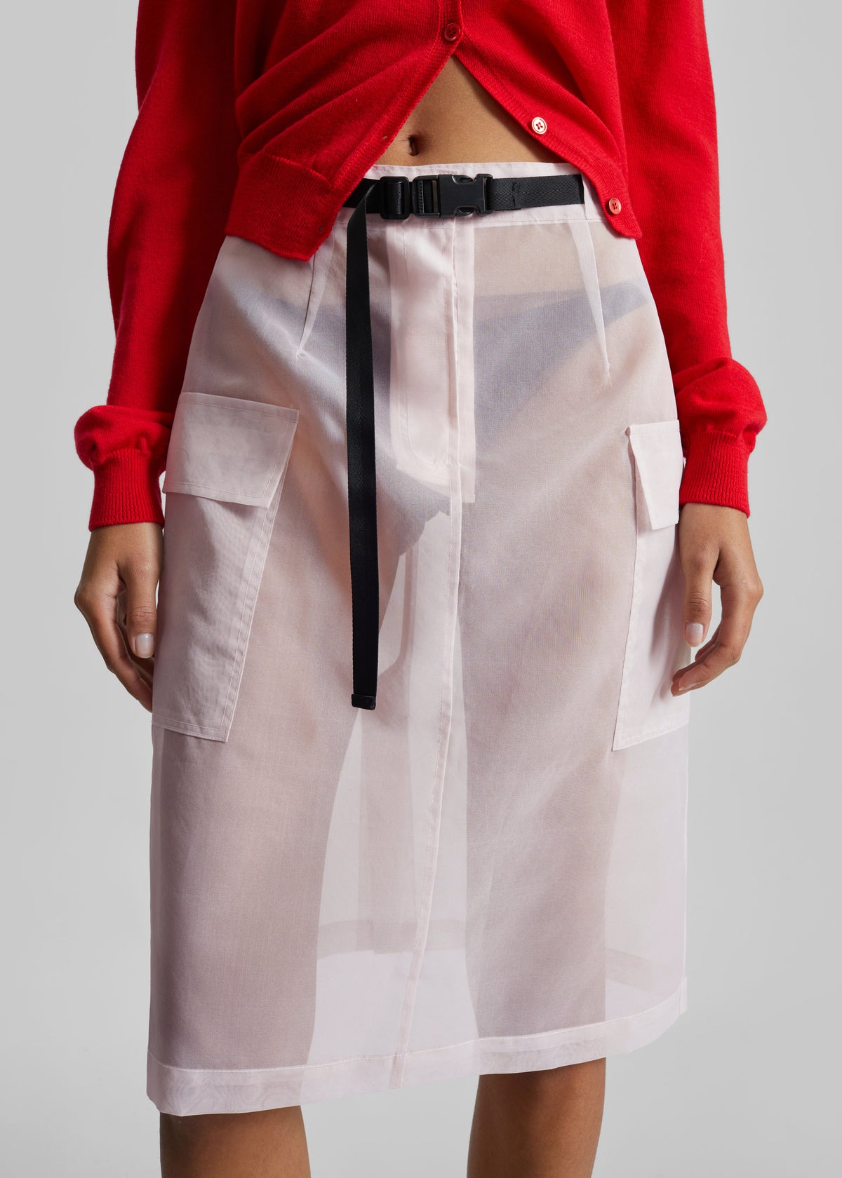 Tilly Sheer Utility Skirt - Faded Pink - 4