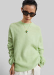 Timea Mohair Fuzzy Sweater - Lime