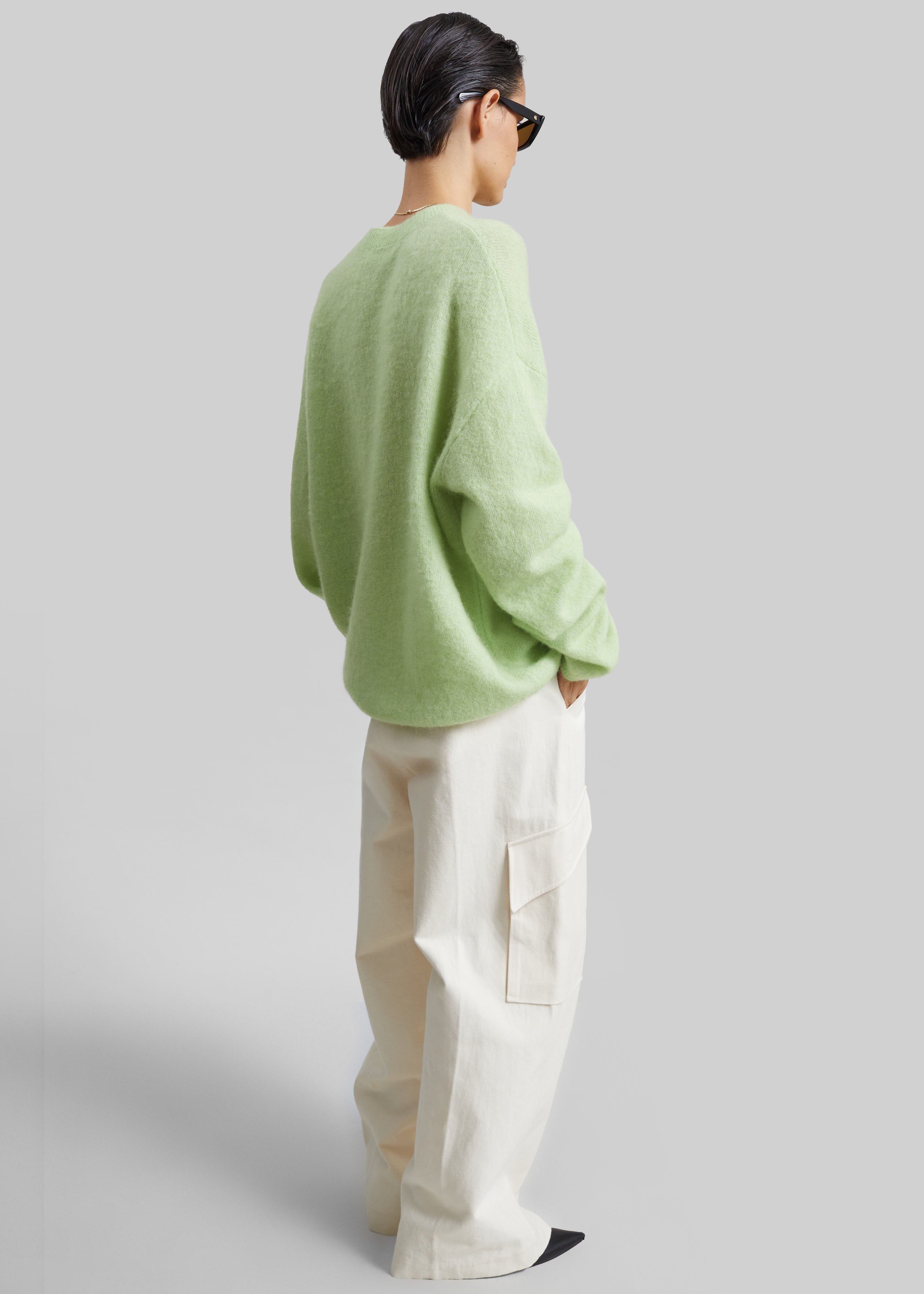 Timea Mohair Fuzzy Sweater - Lime - 5