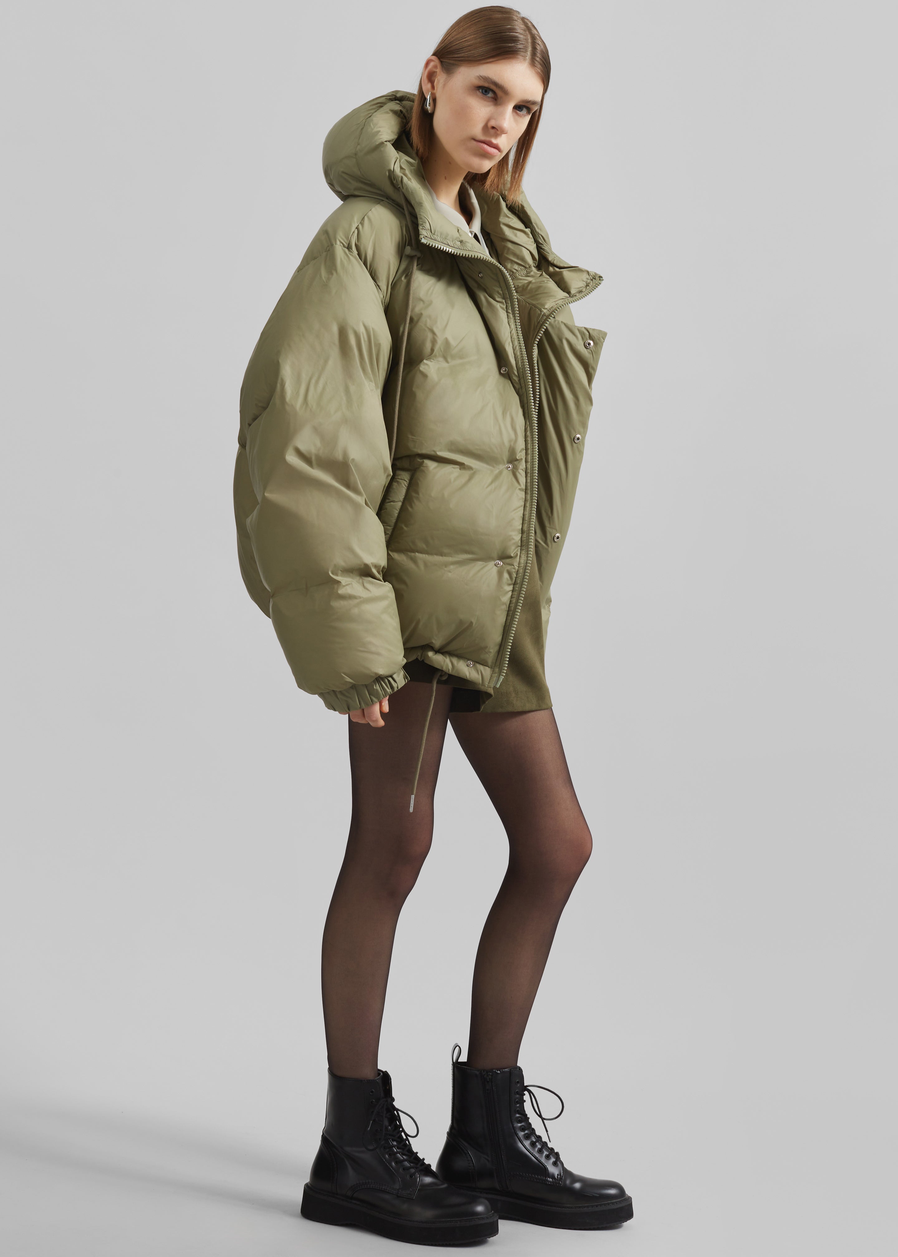 Timra Puffer Jacket - Khaki - 1