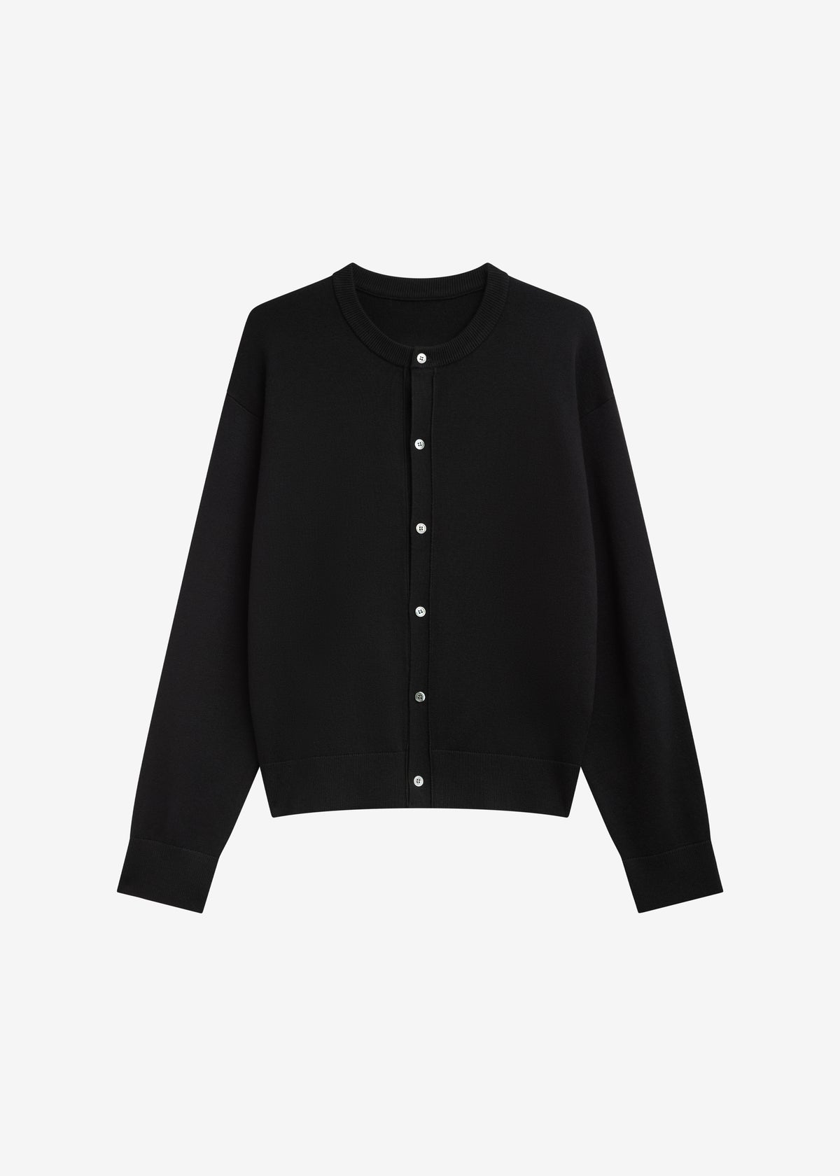 Tino Crewneck Cardigan - Black