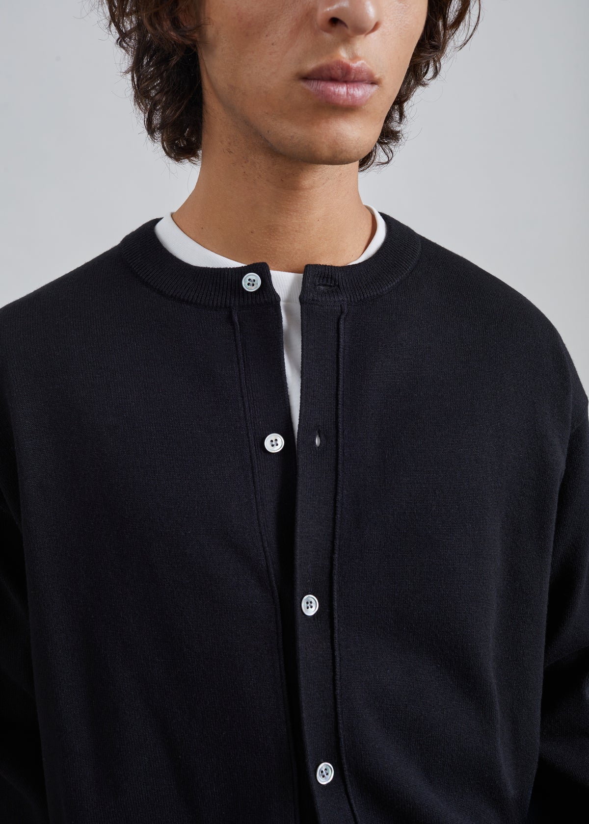 Tino Crewneck Cardigan - Black