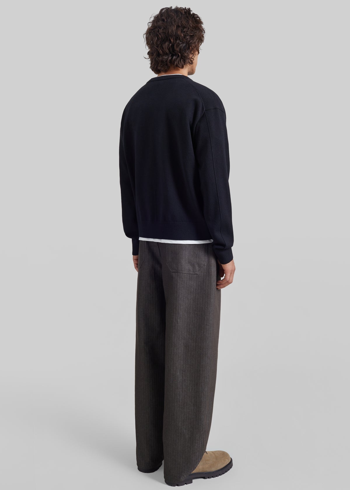 Tino Crewneck Cardigan - Black