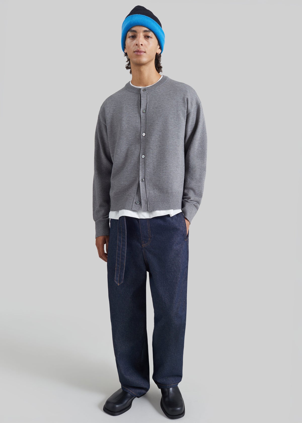 Tino Crewneck Cardigan - Grey