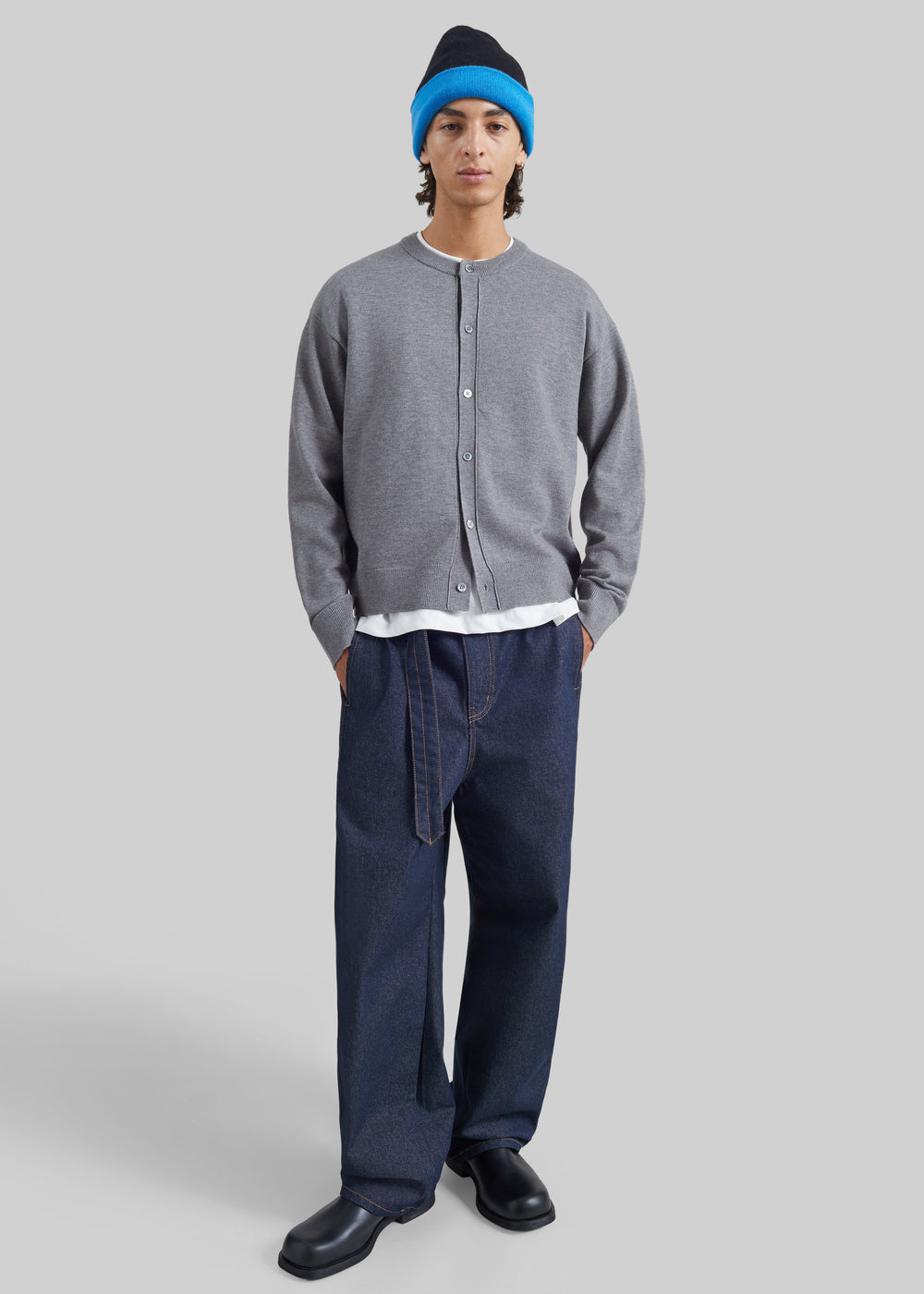 Tino Crewneck Cardigan - Grey - 1