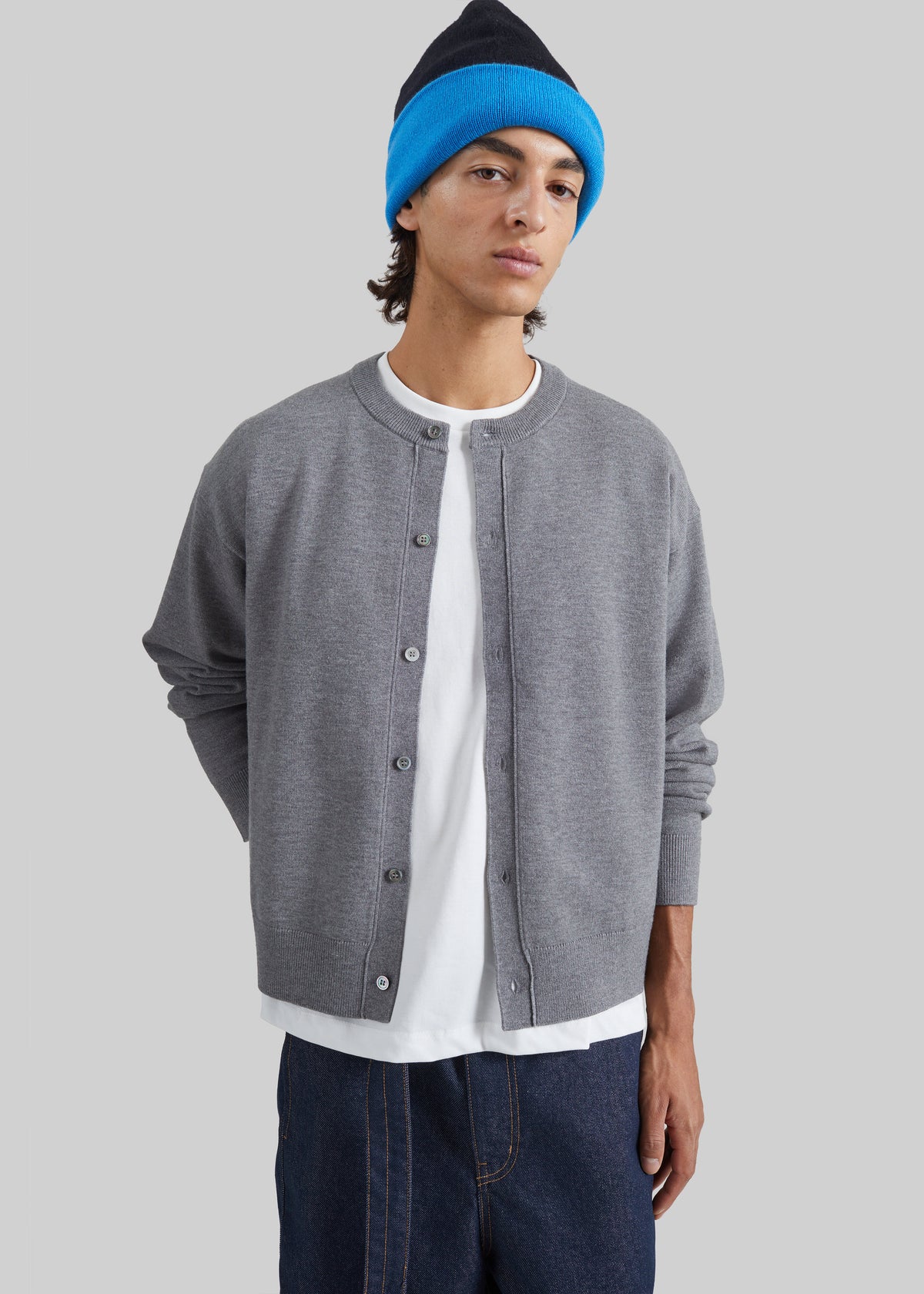 Tino Crewneck Cardigan - Grey