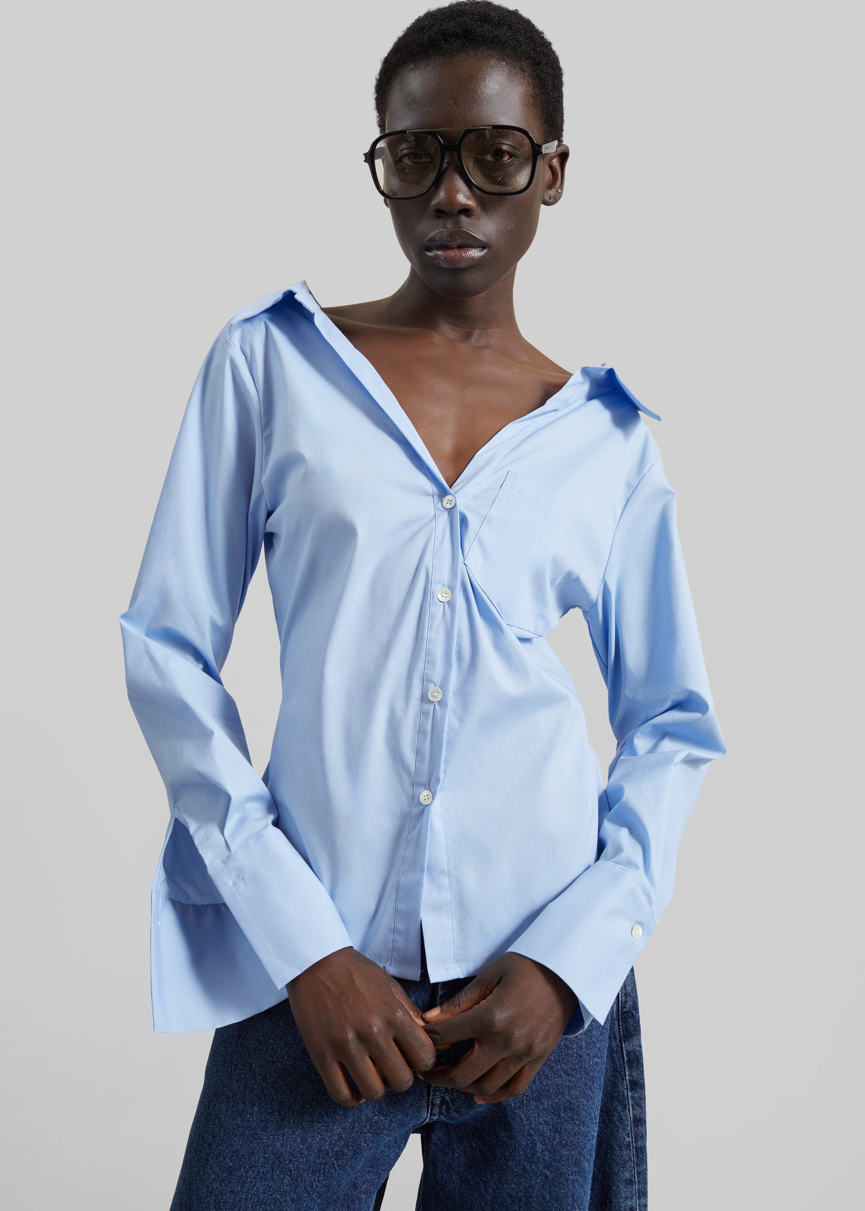 Tiona Fitted Shirt - Light Blue - 5