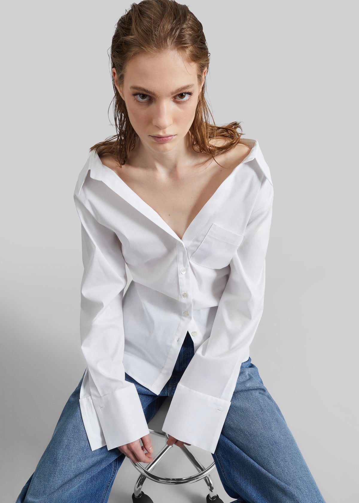 Tiona Fitted Shirt - White - 1