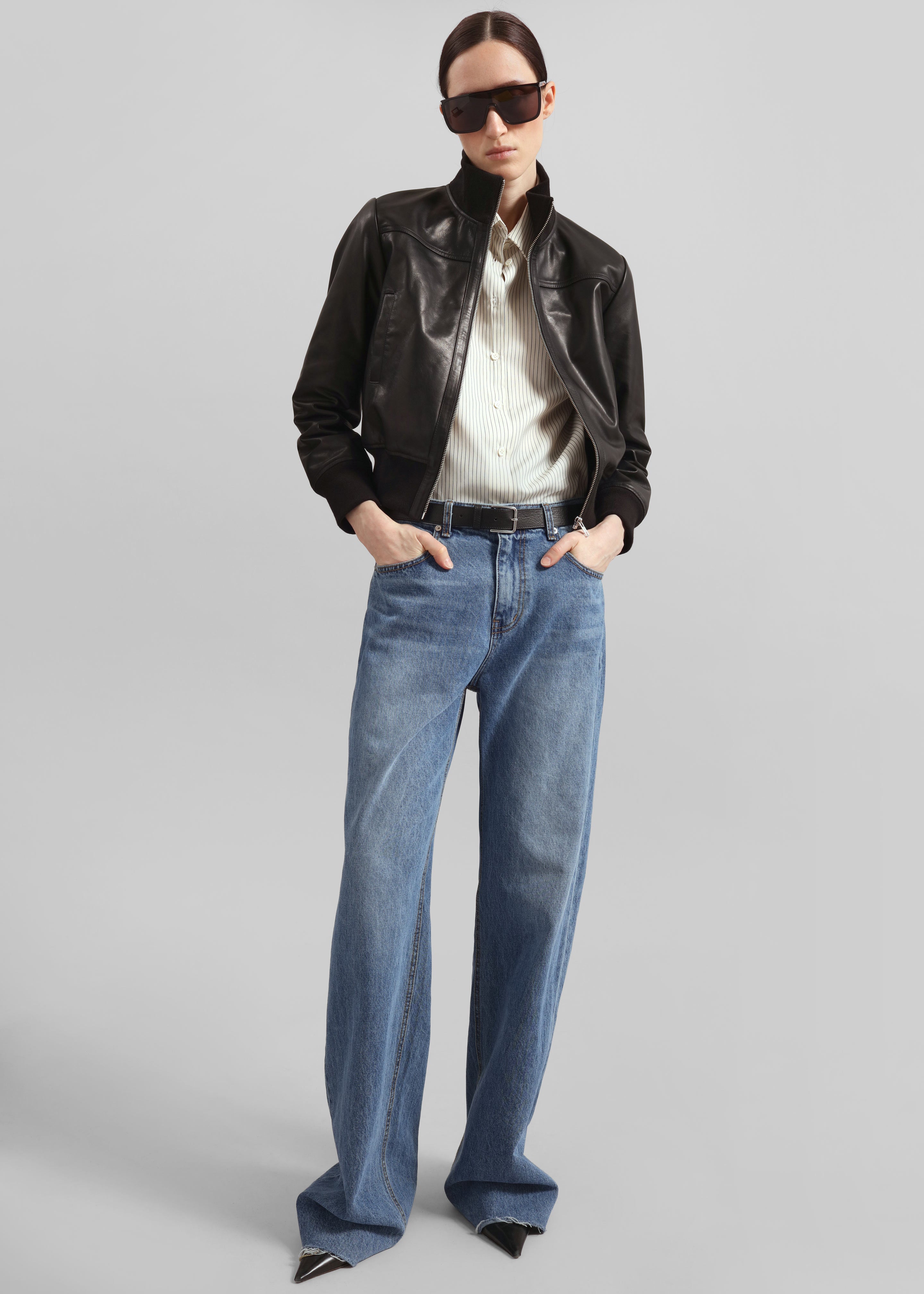 Tobias Leather Jacket - Black – The Frankie Shop