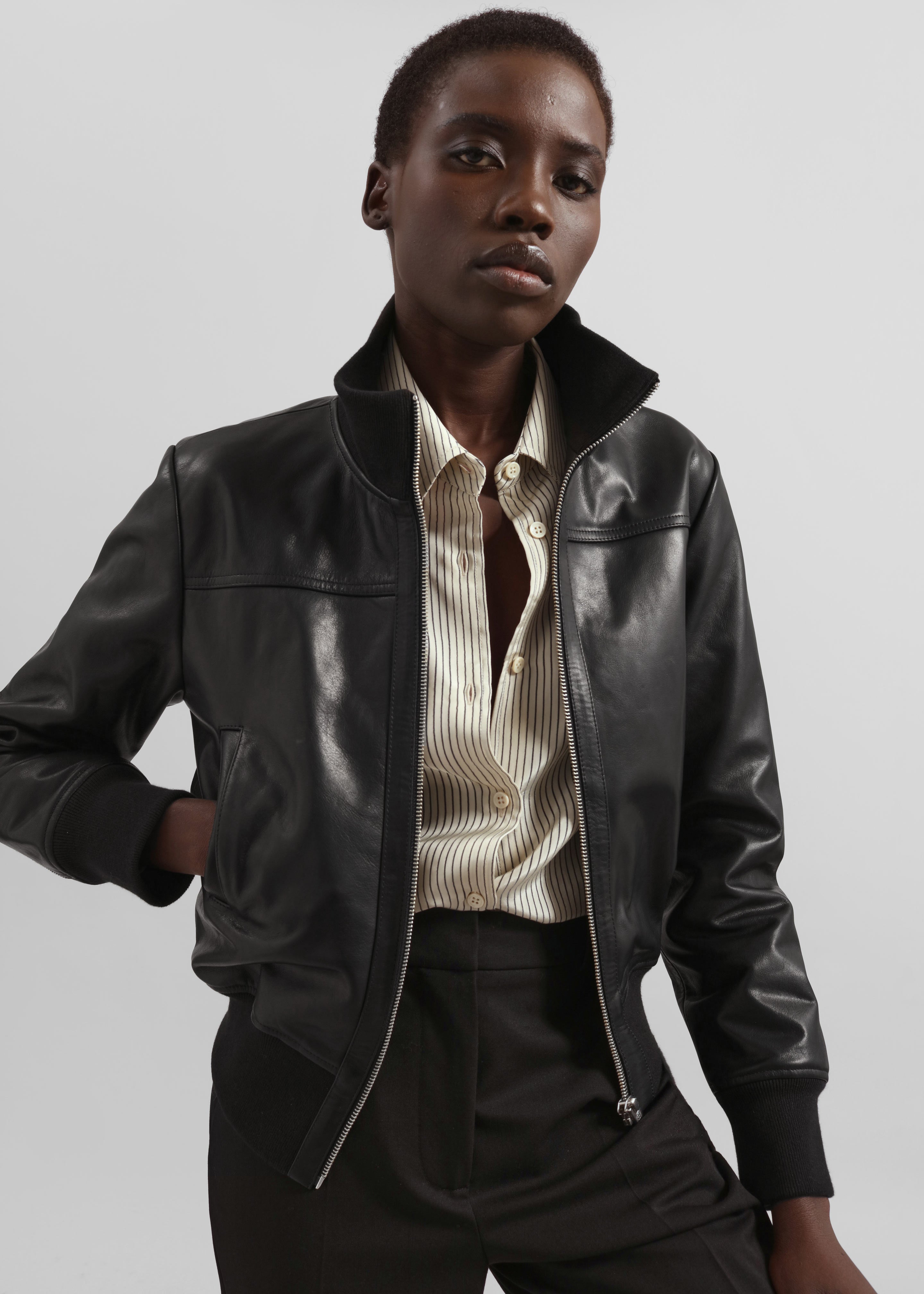 Tobias Leather Jacket - Black - 4