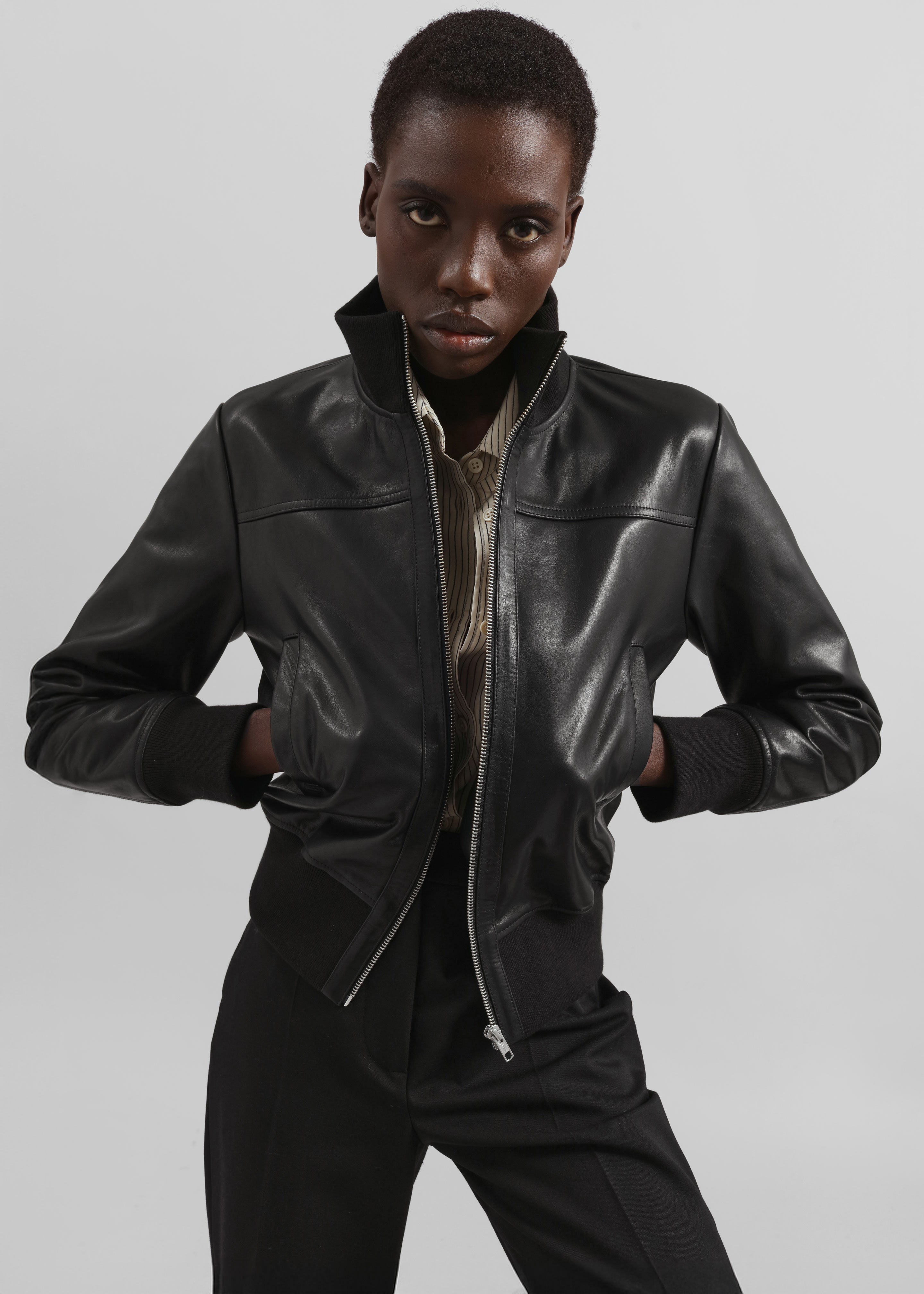 Tobias Leather Jacket - Black - 5