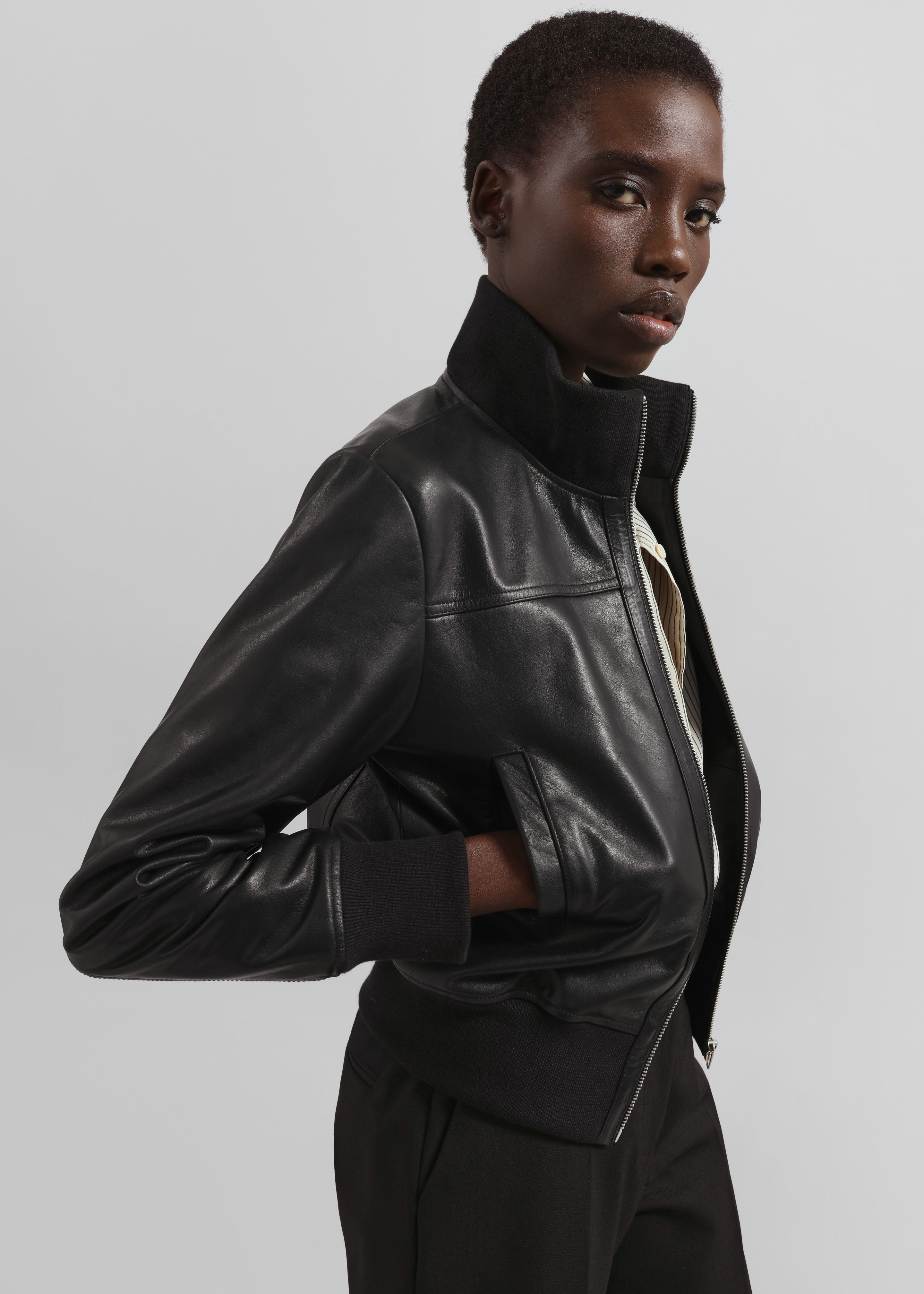 Tobias Leather Jacket - Black - 3