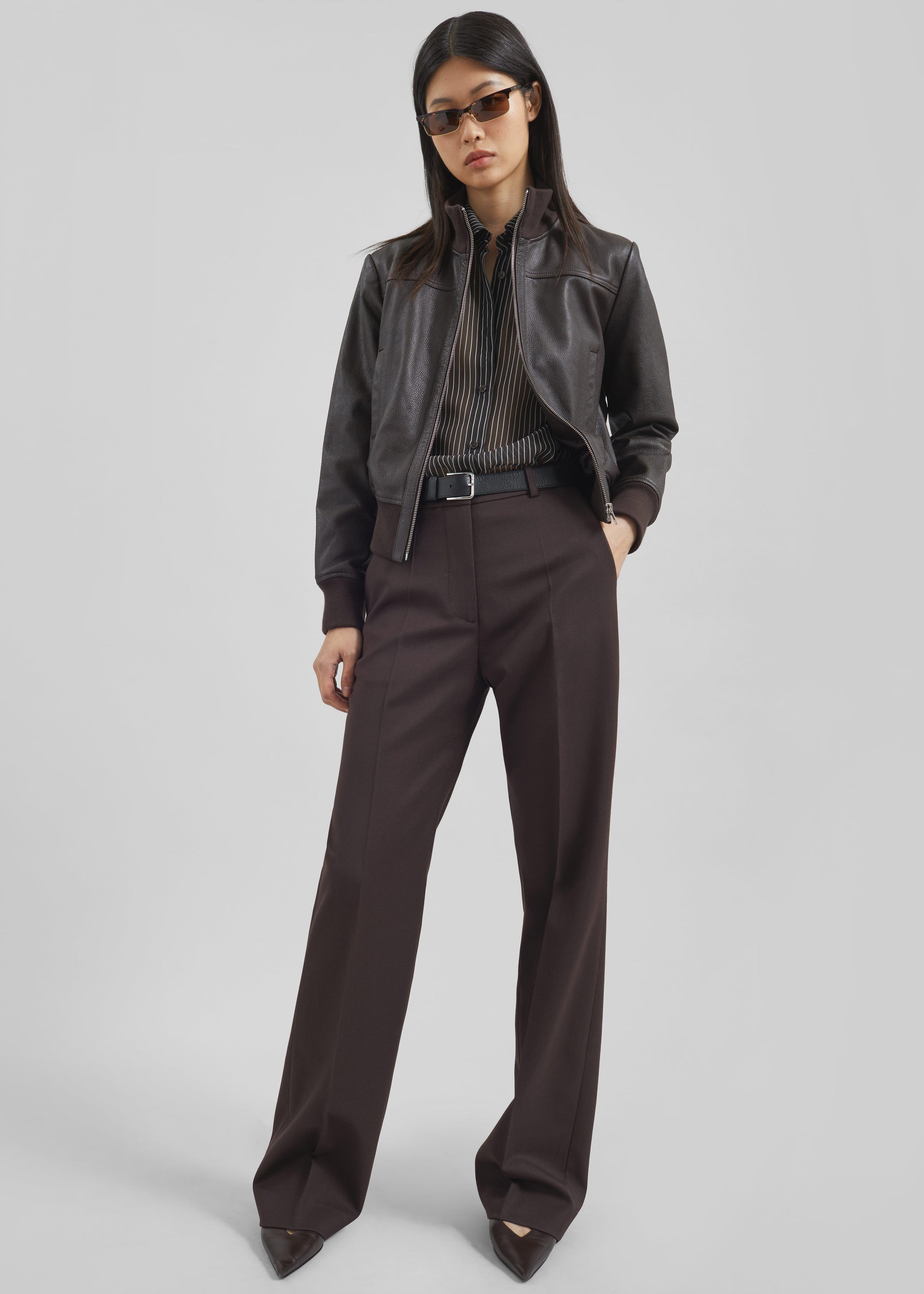 Shop the look image for Lenora Straight Trousers - Brown