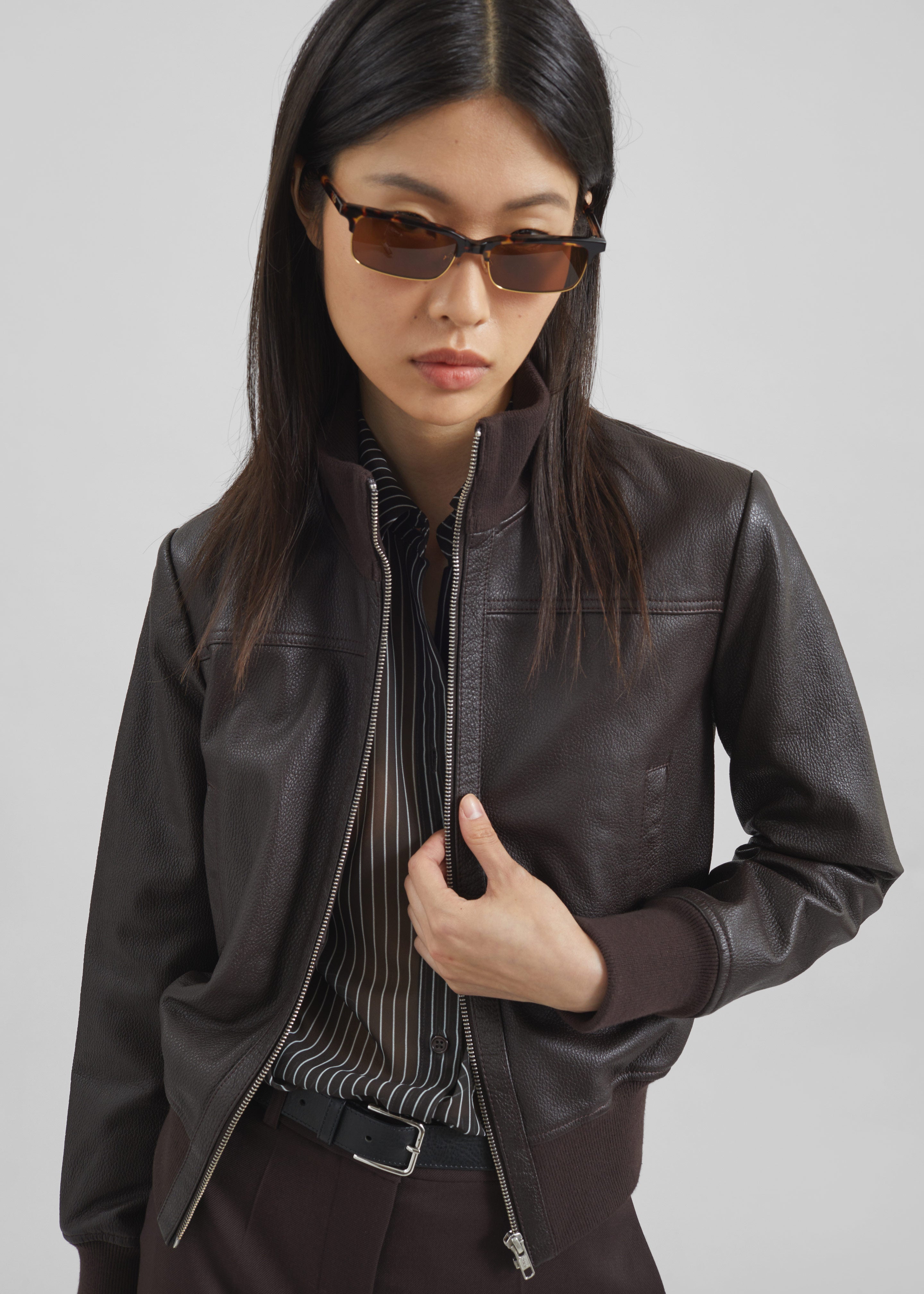 Tobias Leather Jacket - Vintage Brown – The Frankie Shop