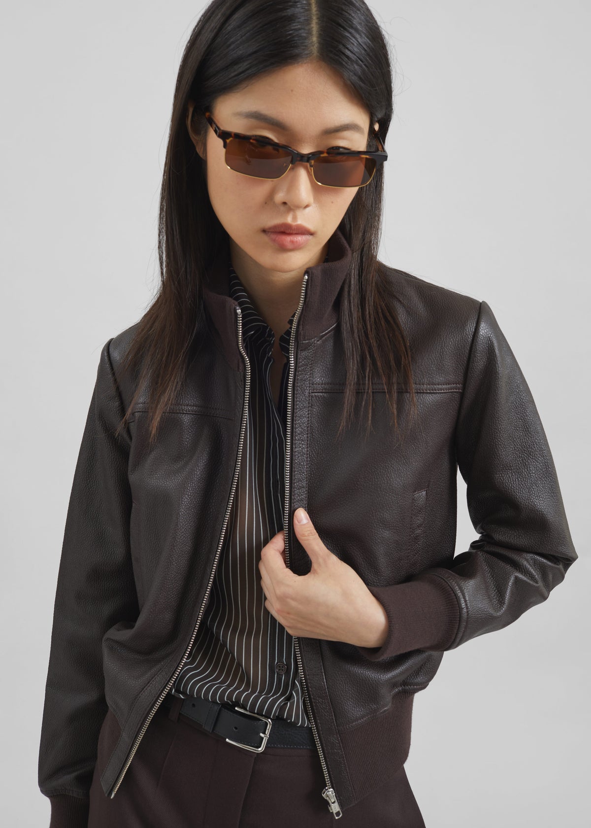 Tobias Leather Jacket - Vintage Brown - 5