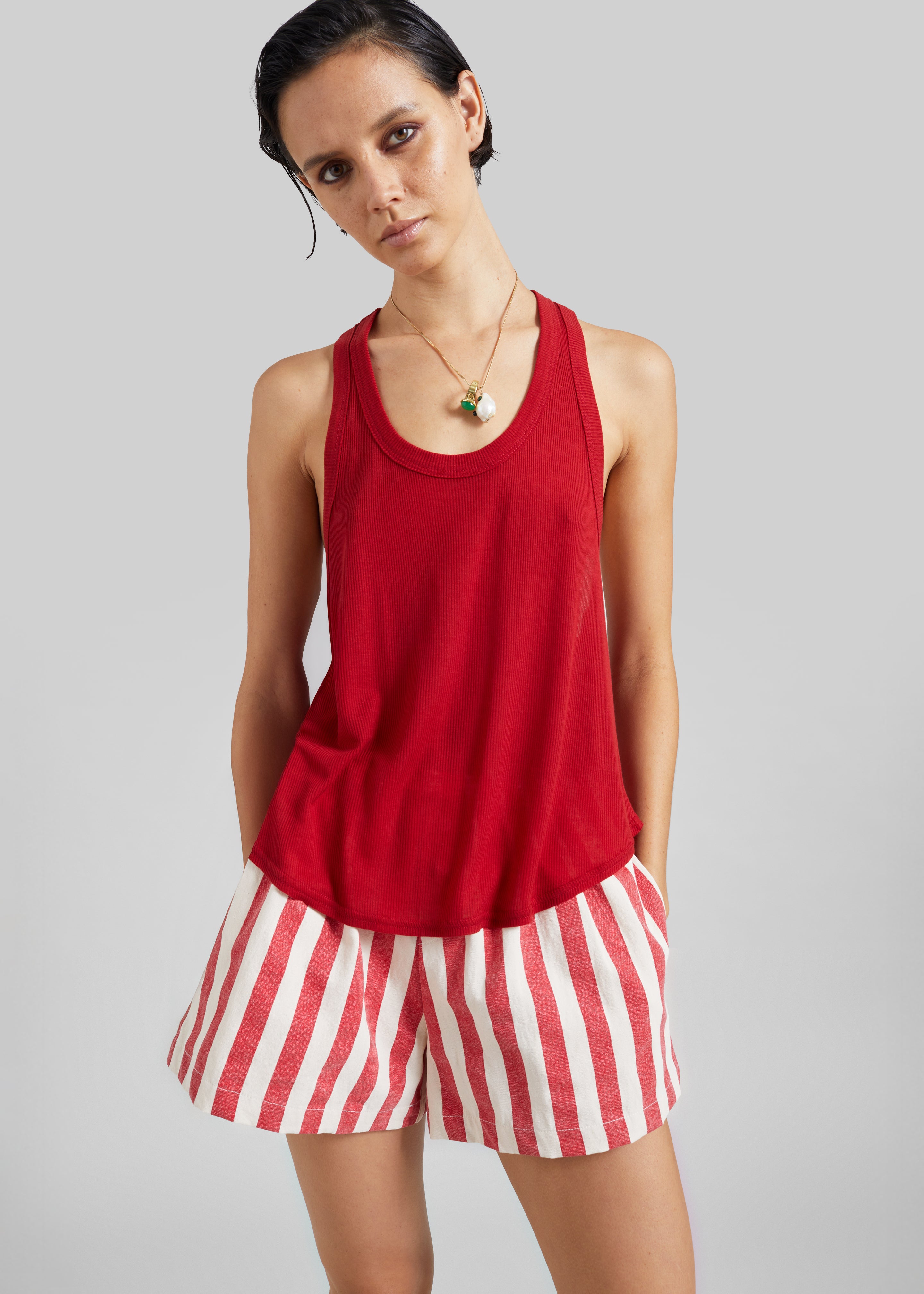 Tolfa Soft Tank Top - Red - 2