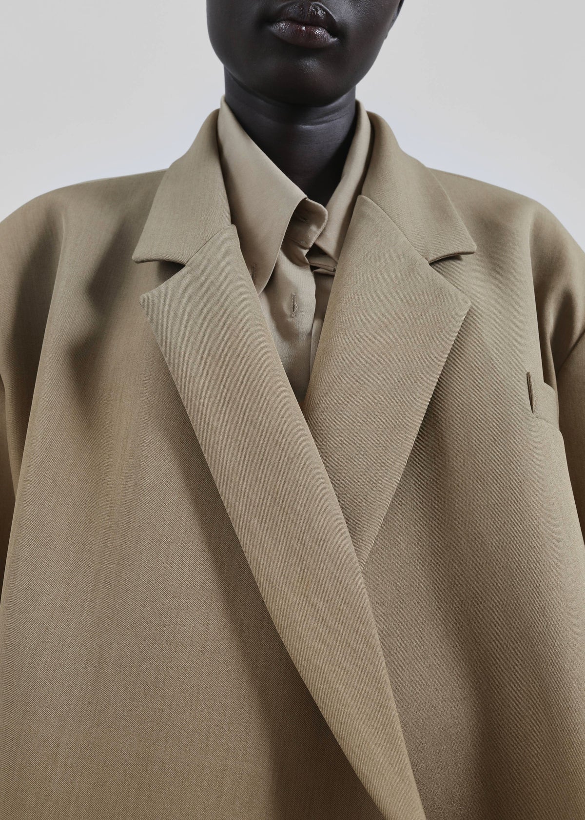 Tolmer Boxy Wrap Blazer - Taupe Melange - 8