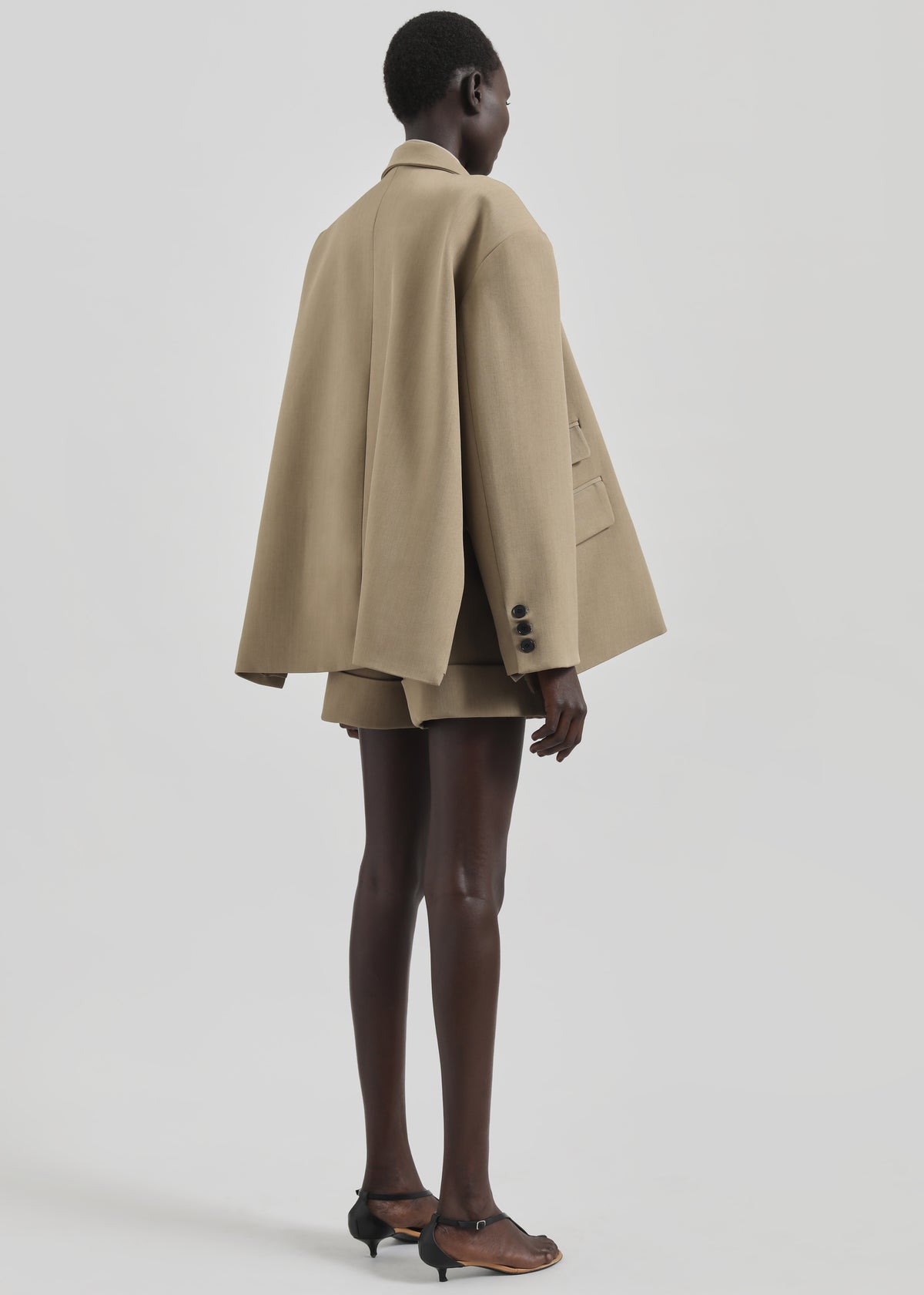 Tolmer Boxy Wrap Blazer - Taupe Melange - 11