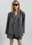 Tolmer Boxy Wrap Blazer - Storm Grey