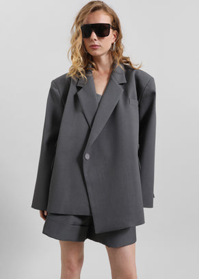 Tolmer Boxy Wrap Blazer - Storm Grey