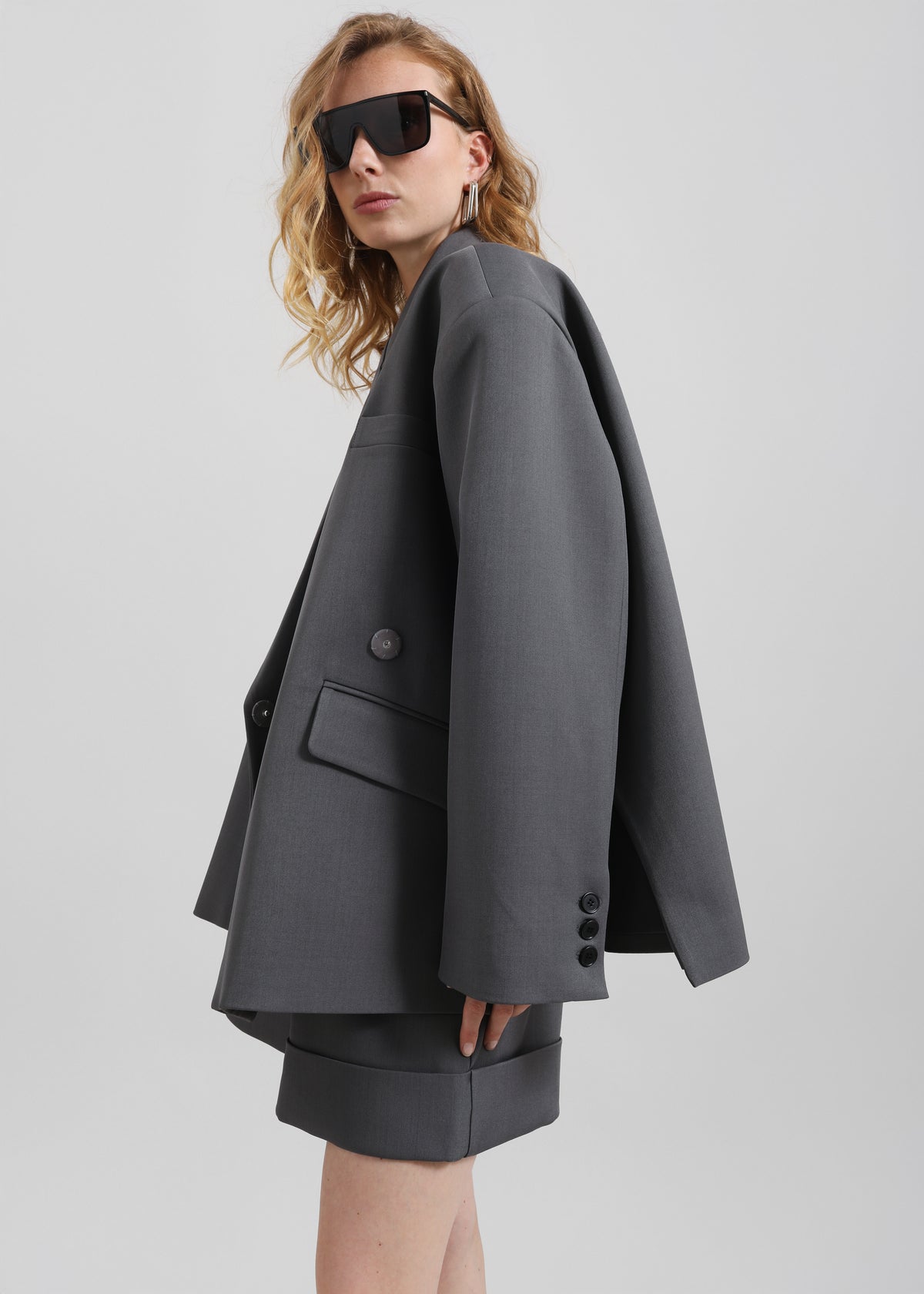 Tolmer Boxy Wrap Blazer - Storm Grey - 8