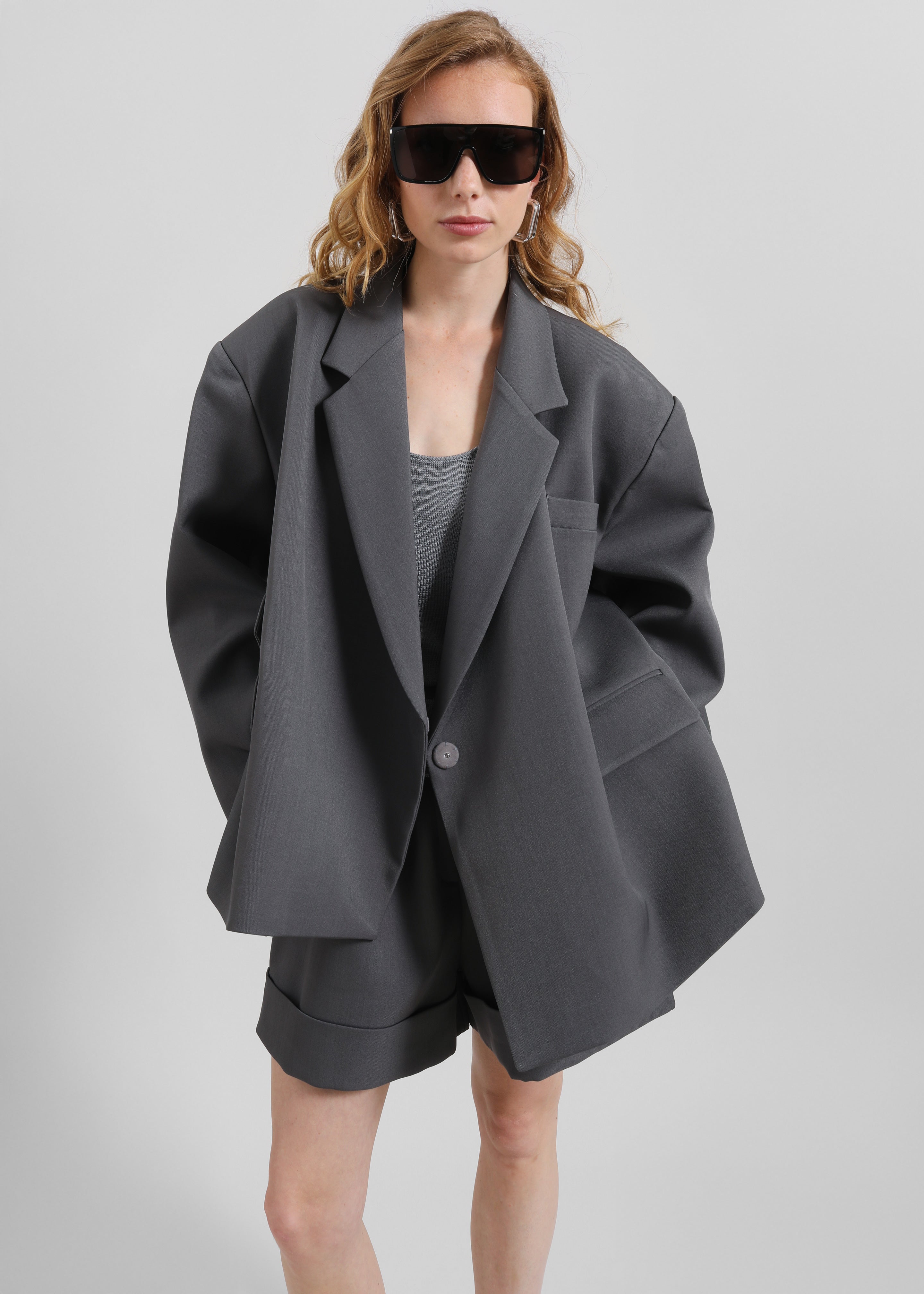 Tolmer Boxy Wrap Blazer - Storm Grey - 7