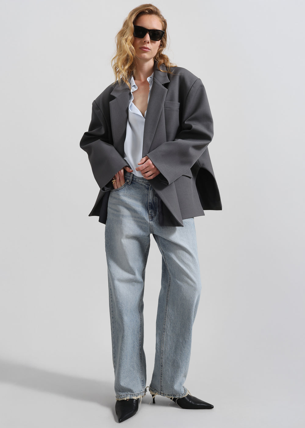 Tolmer Boxy Wrap Blazer - Storm Grey - 1