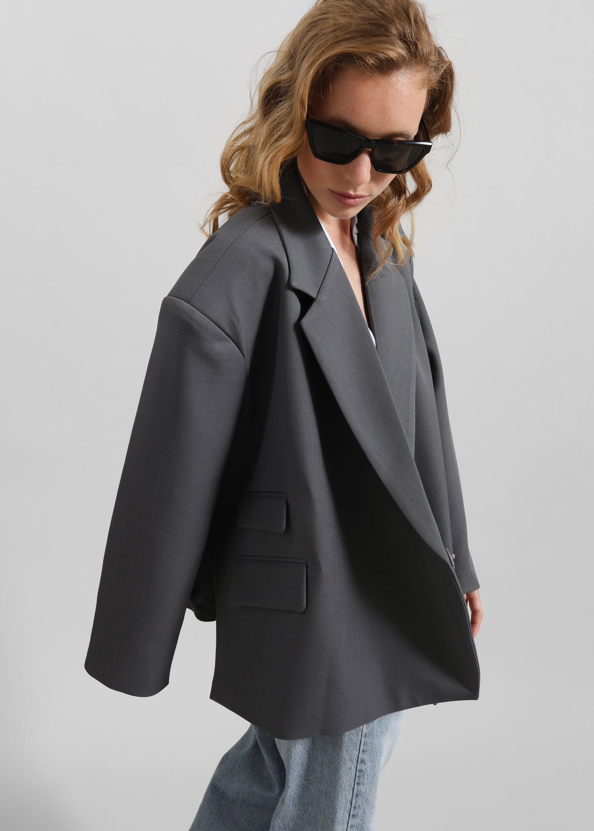 Tolmer Boxy Wrap Blazer - Storm Grey - 4